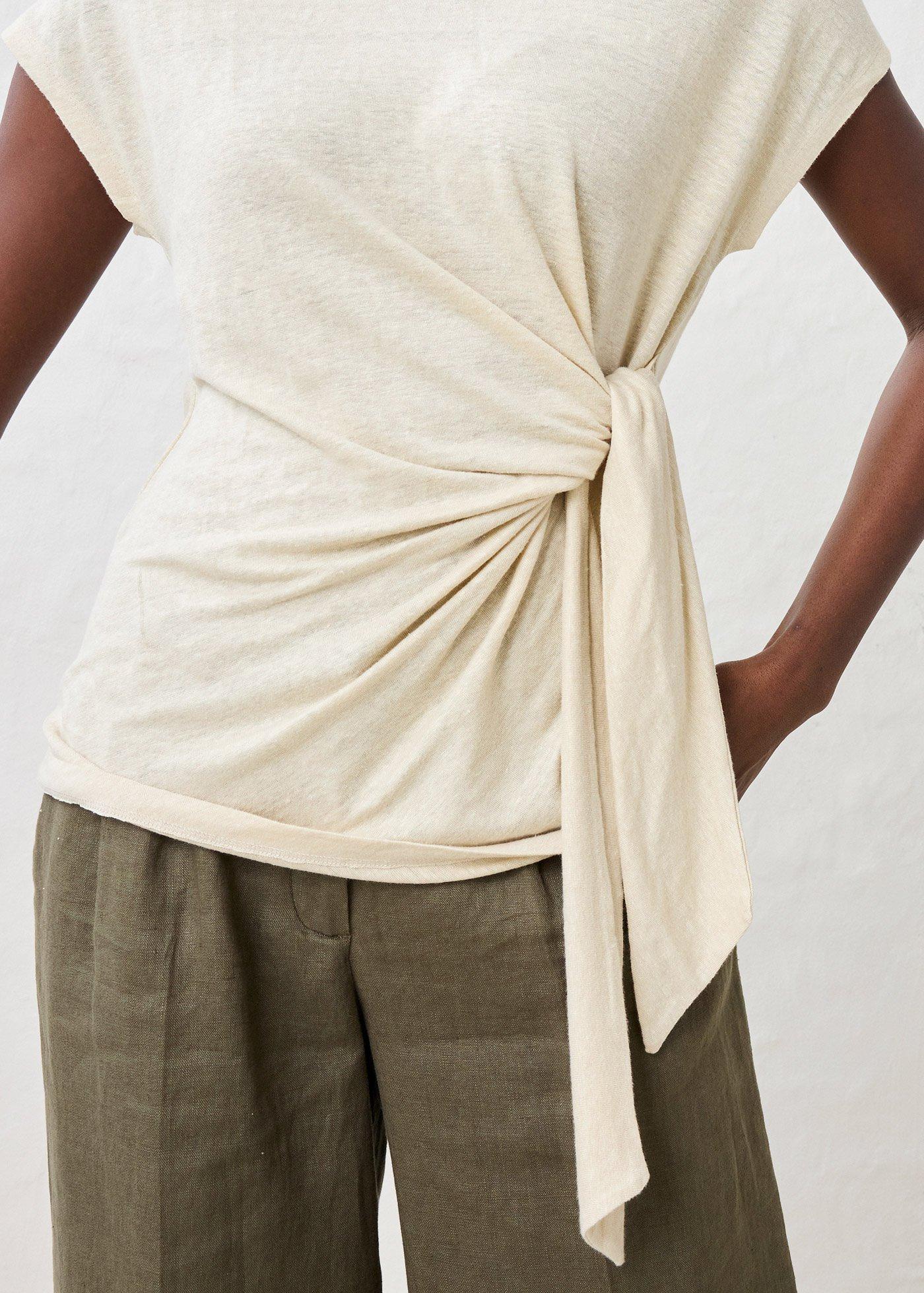 Shirt kopertowy z czystego lnu - Bonprix