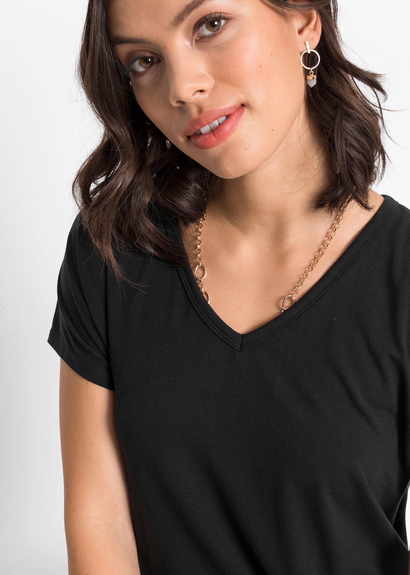 T-shirt z wiskozy pochodzącej ze zrównoważonych źródeł - Bonprix