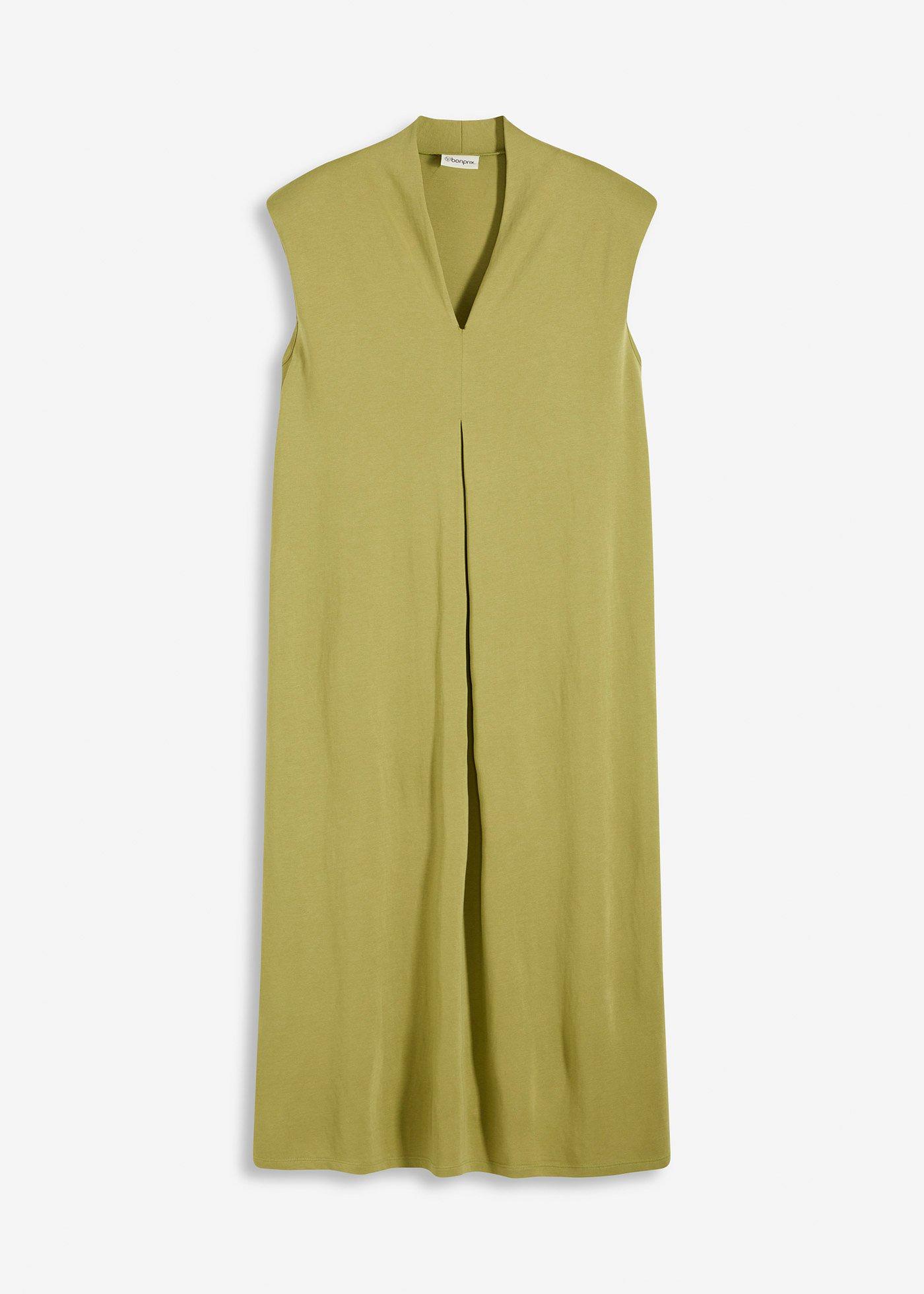 Rochie din jerse cu pernuțe la umeri, cu viscoză