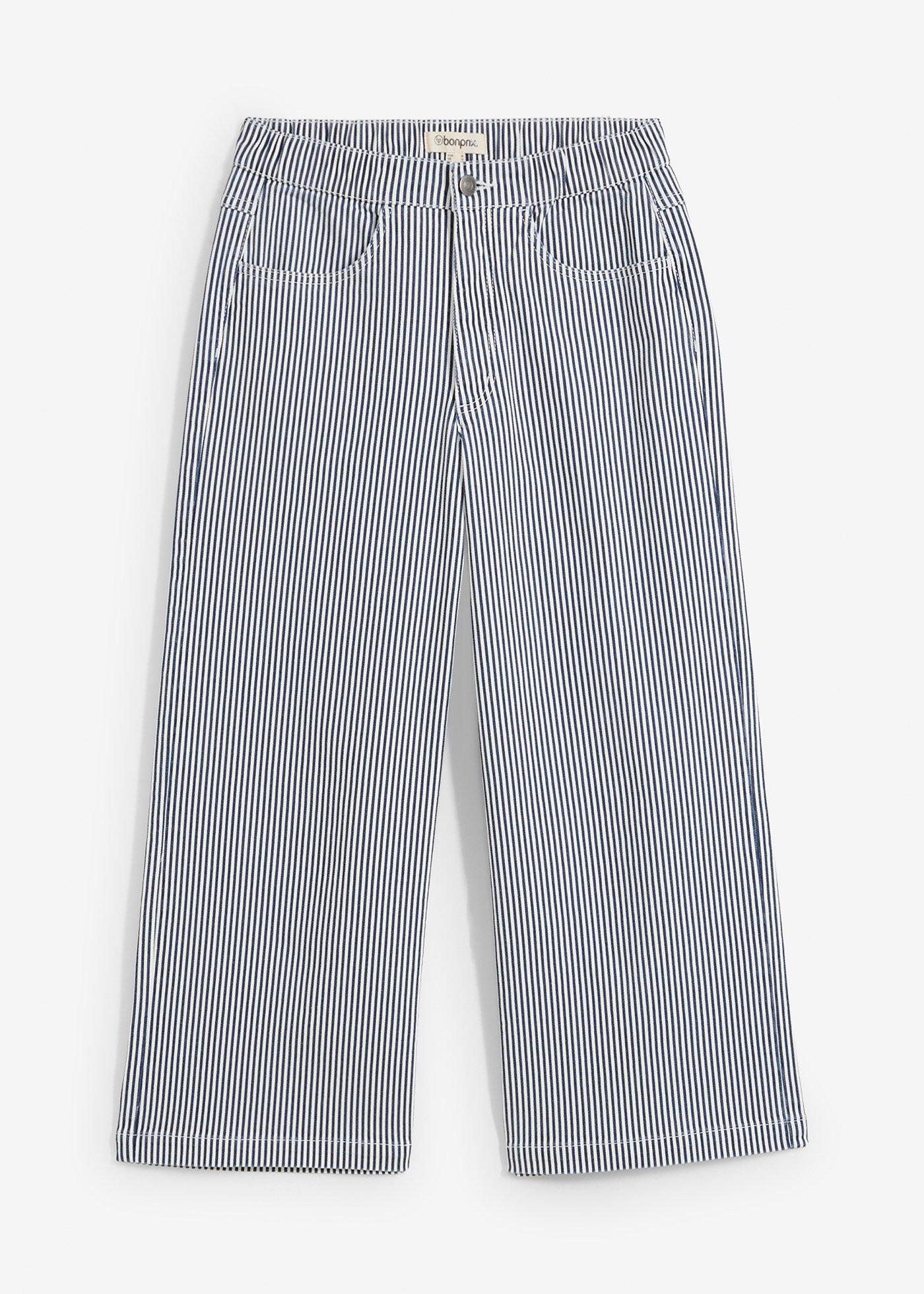 Pantalon en twill à taille élastiquée