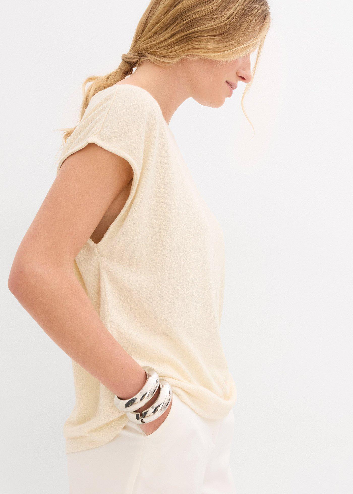 Koszulka oversize w optyce dzianiny - Bonprix