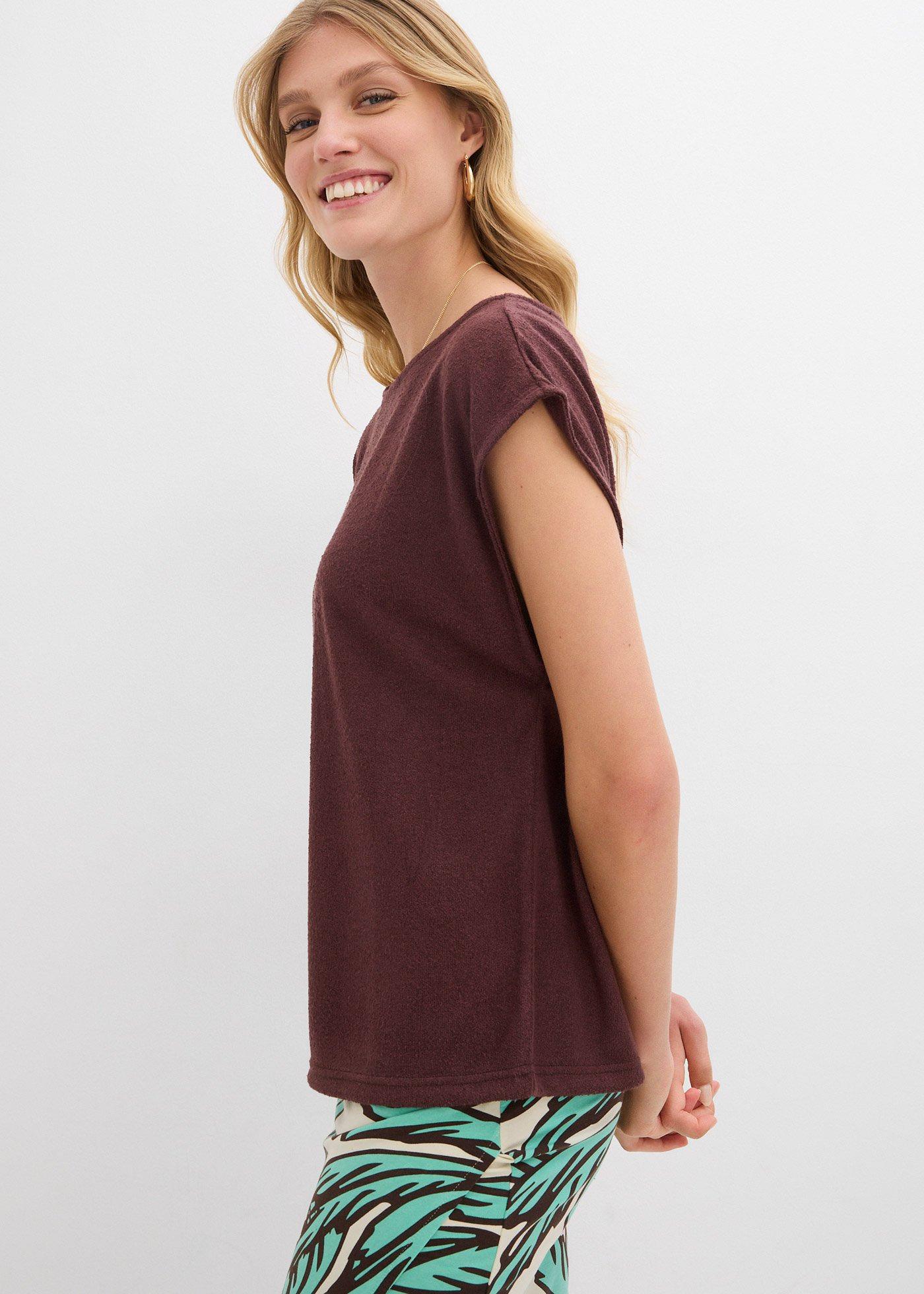 Koszulka oversize w optyce dzianiny - Bonprix