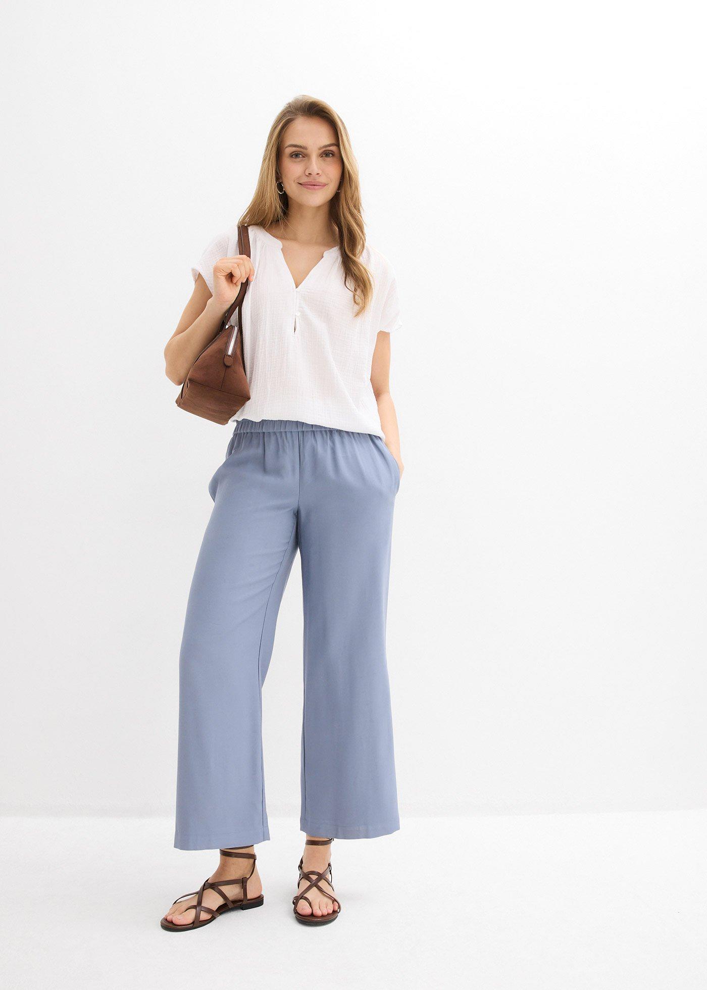 Spodnie culotte z miękkiej mieszanki wiskozy - Bonprix