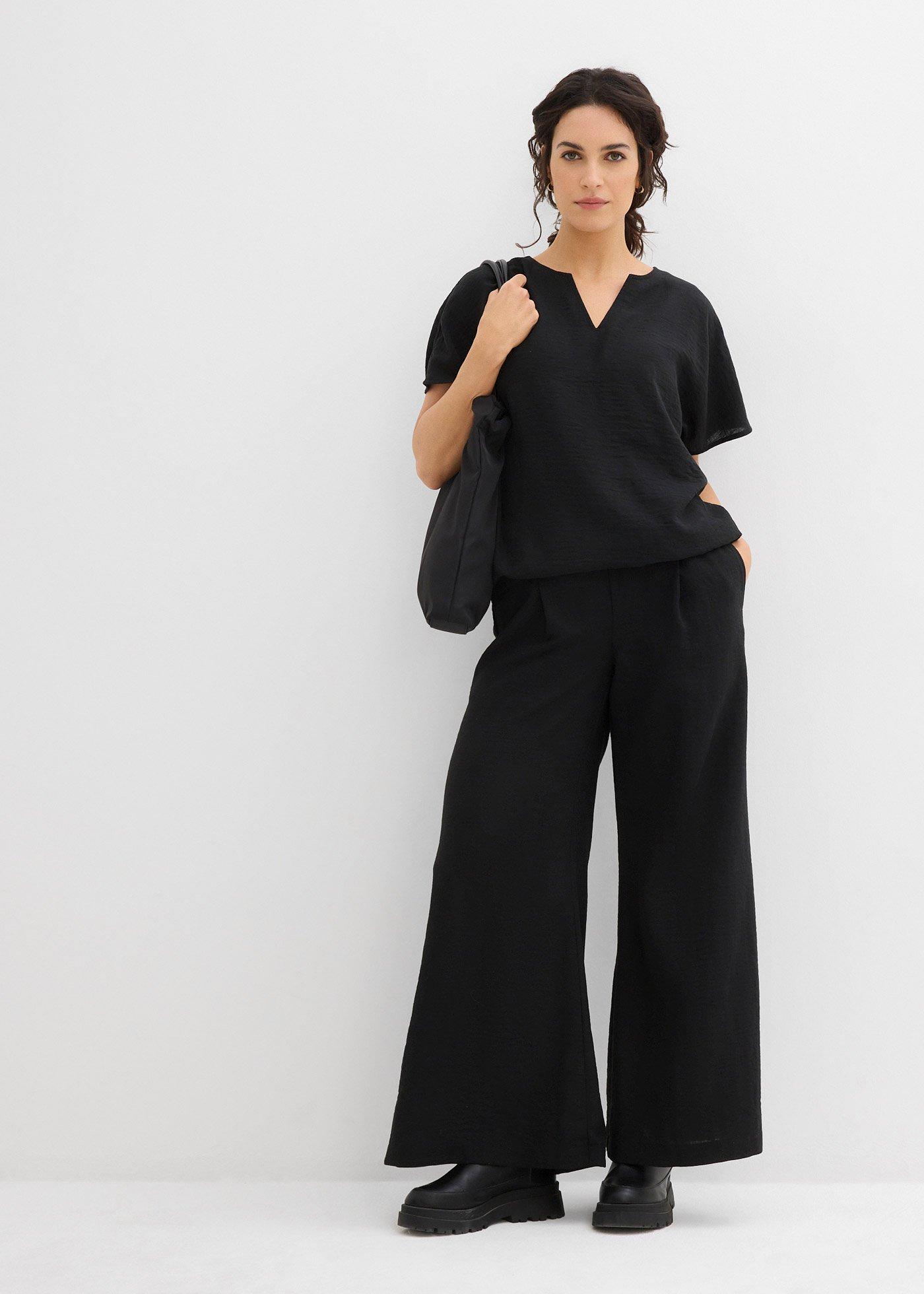 Bluzka oversize z elastycznym brzegiem - Bonprix