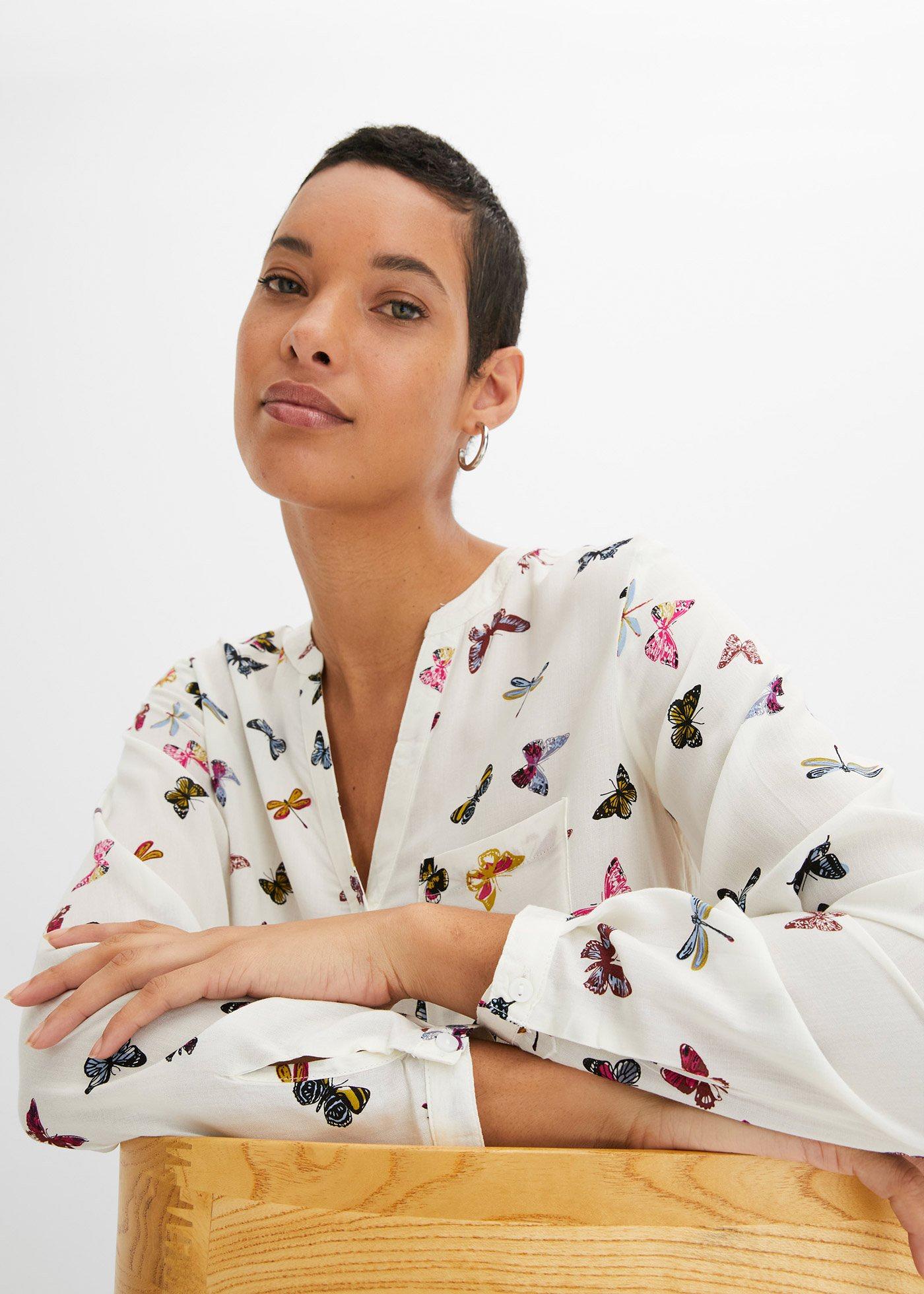 Bluzka z lejącej wiskozy - Bonprix