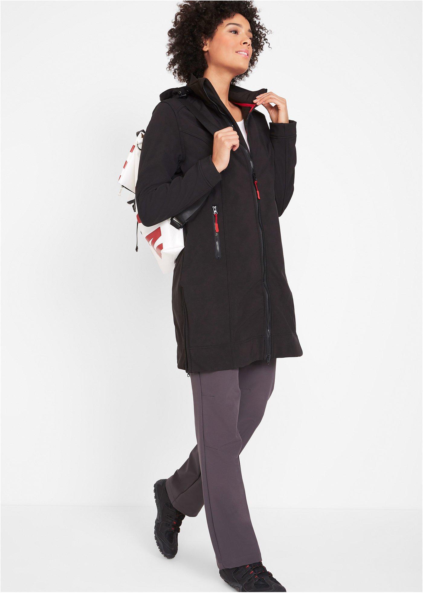 Płaszcz softshell, z materiału odpychającego wodę - Bonprix