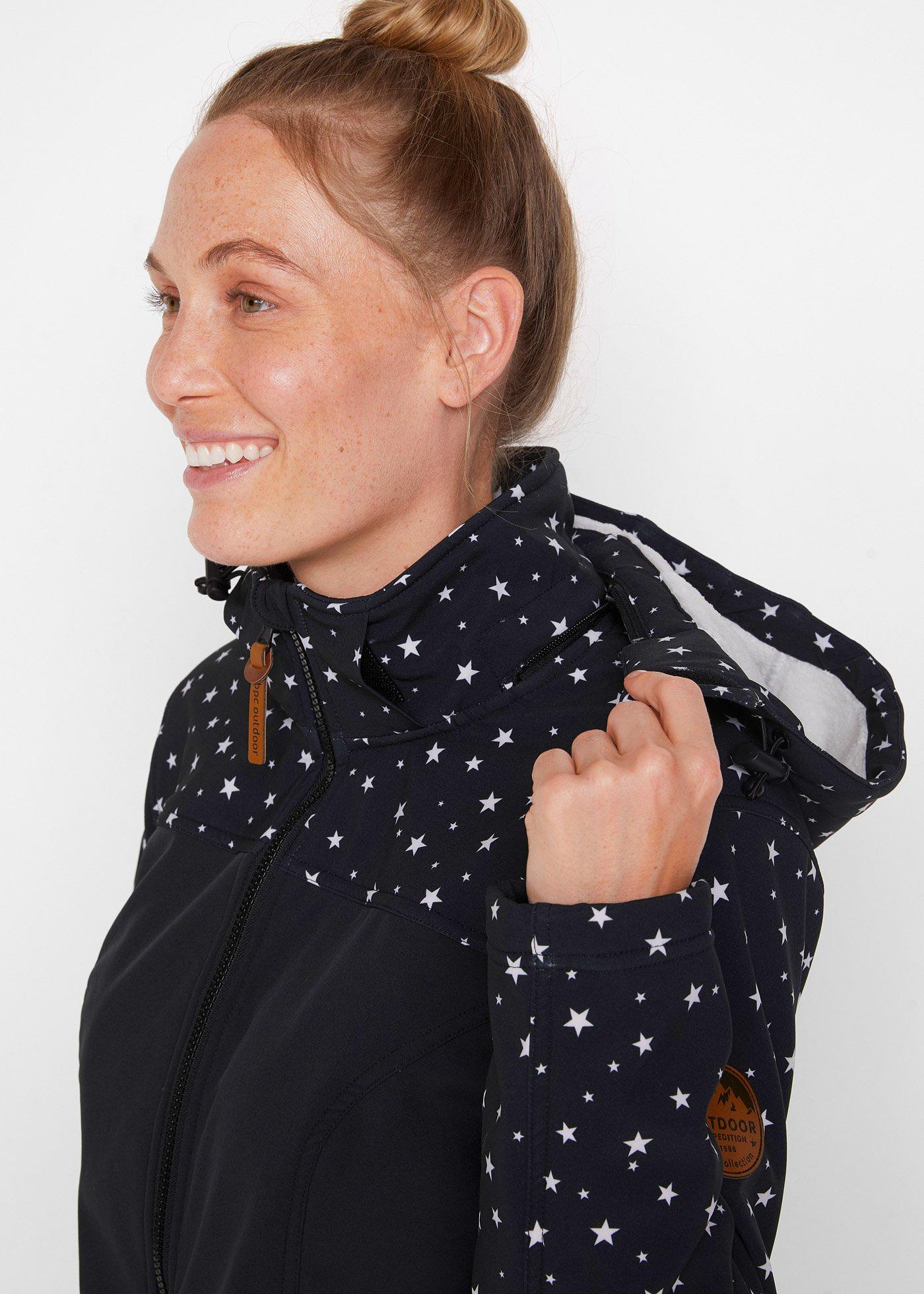 Parka funkcyjna softshell na podszewce z miękkiego polaru - Bonprix