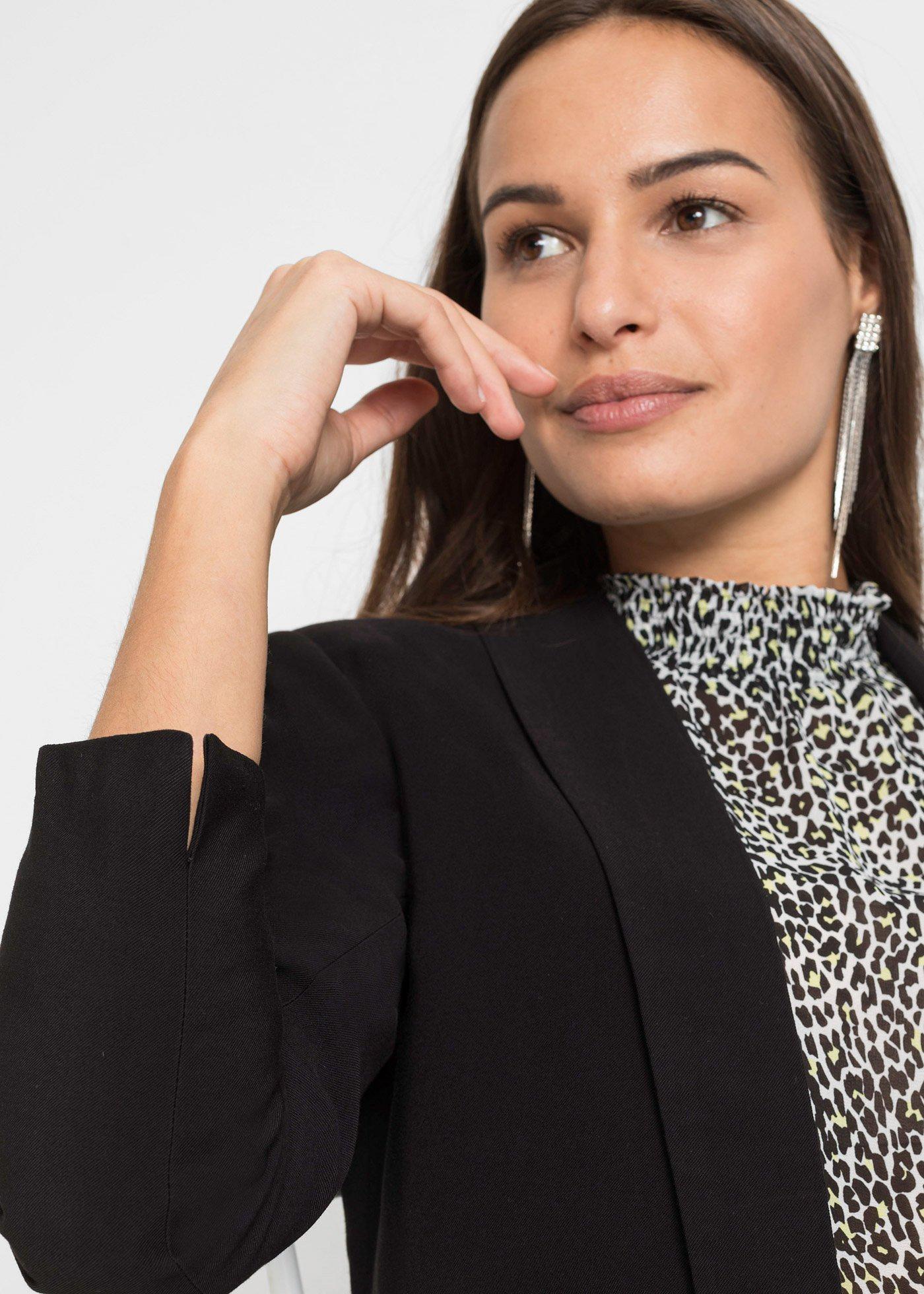 Długi żakiet z mieszanki wiskozy - Bonprix