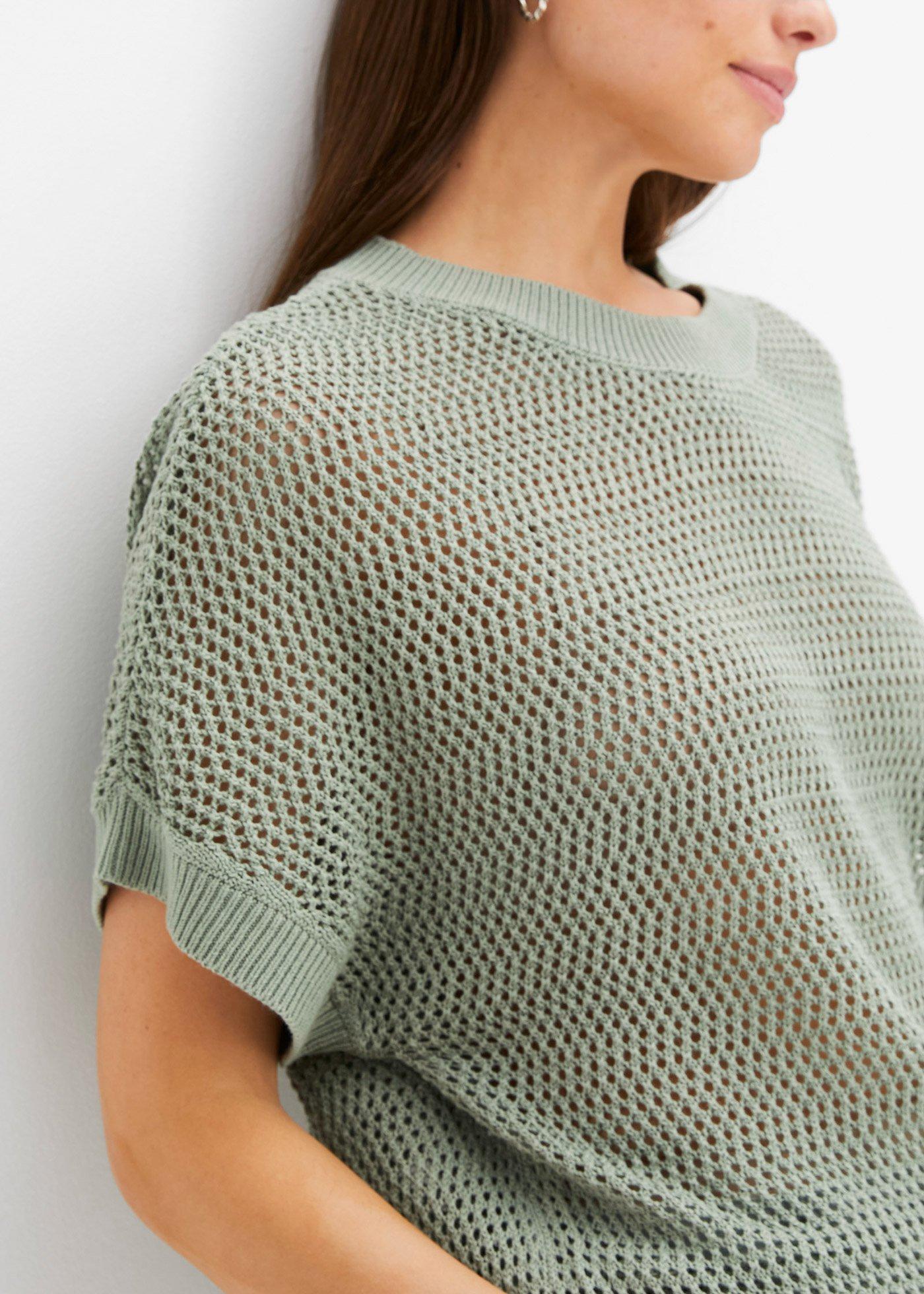 Sweter oversize z mieszanki bawełny - Bonprix