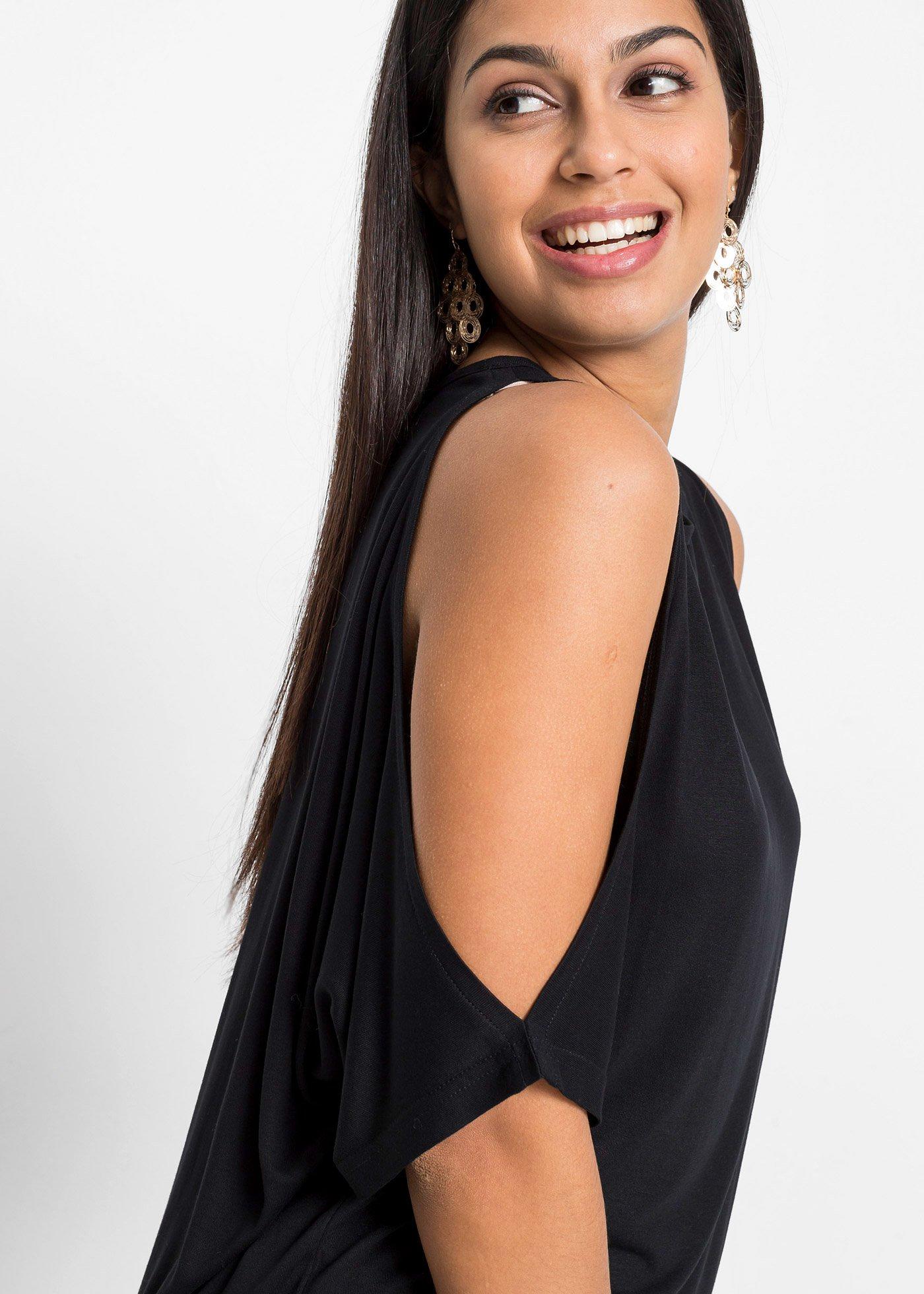 Bluzka z wiskozy odkrytymi ramionami - Bonprix