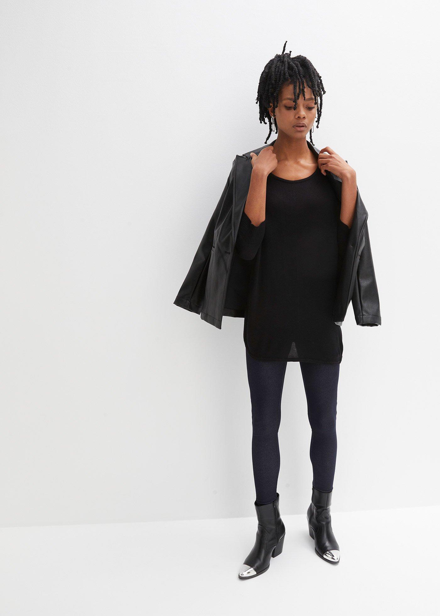 Sweter z cienkiej dzianiny z rękawami 3/4 - Bonprix