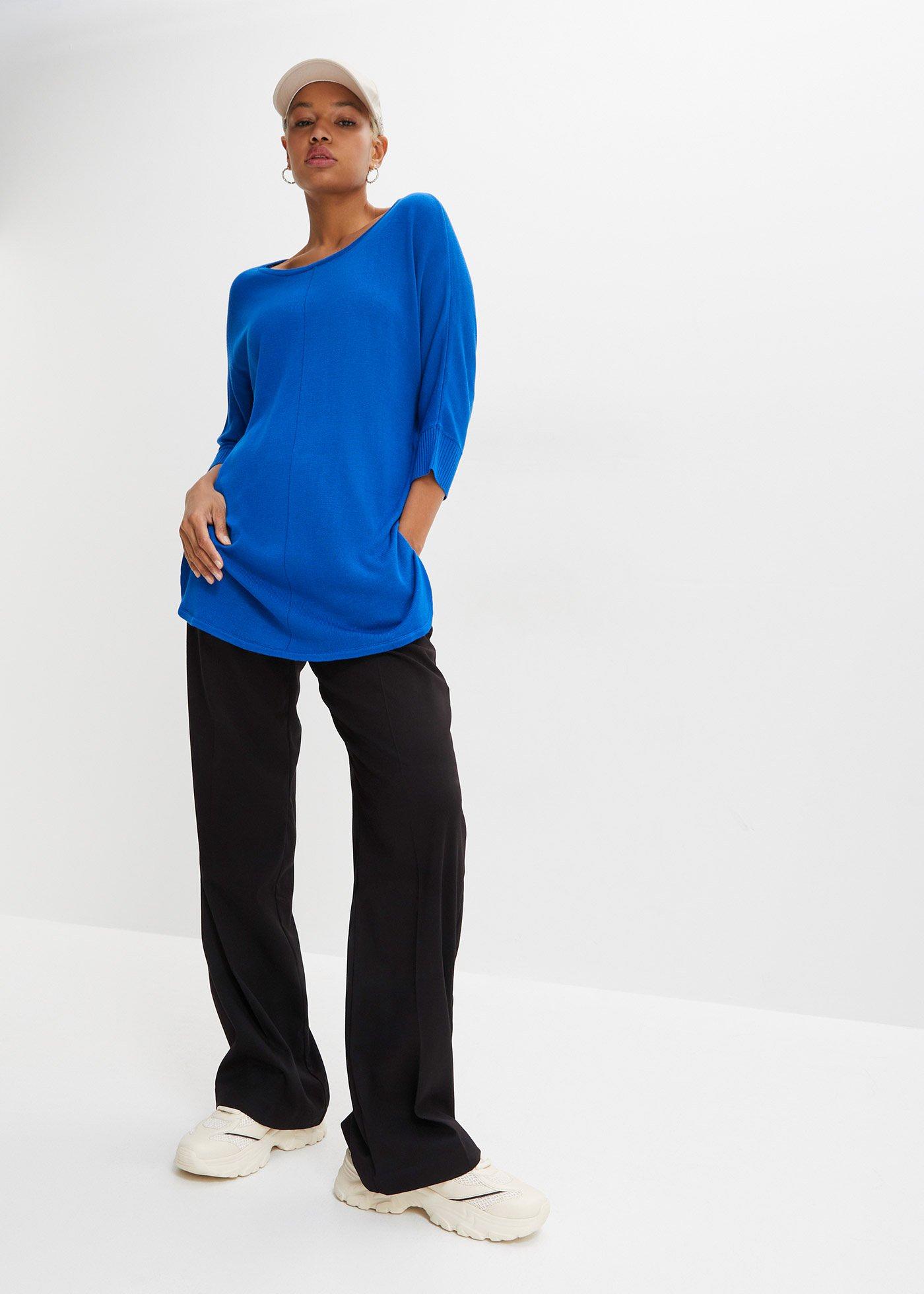 Sweter z cienkiej dzianiny z rękawami 3/4 - Bonprix