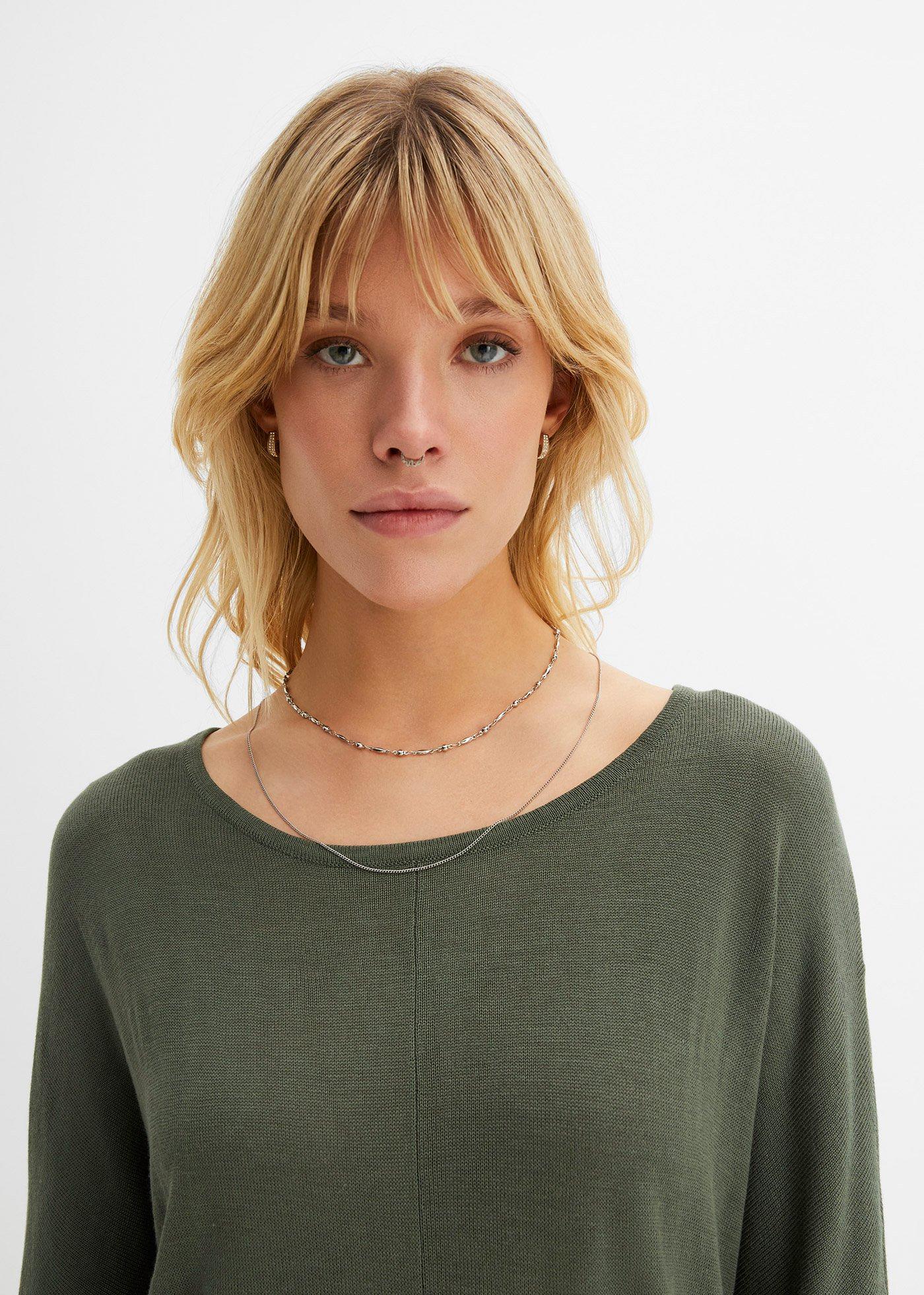 Sweter z cienkiej dzianiny z rękawami 3/4 - Bonprix