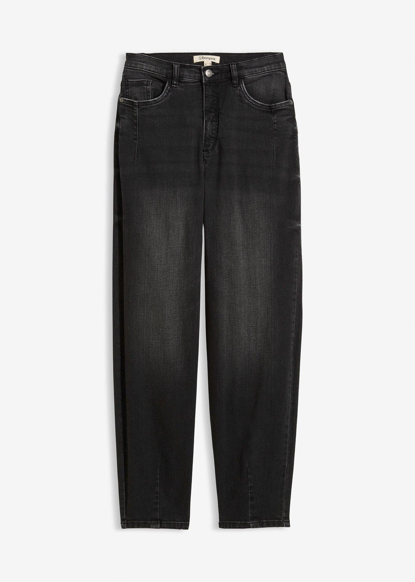 Jean barrel taille haute en coton