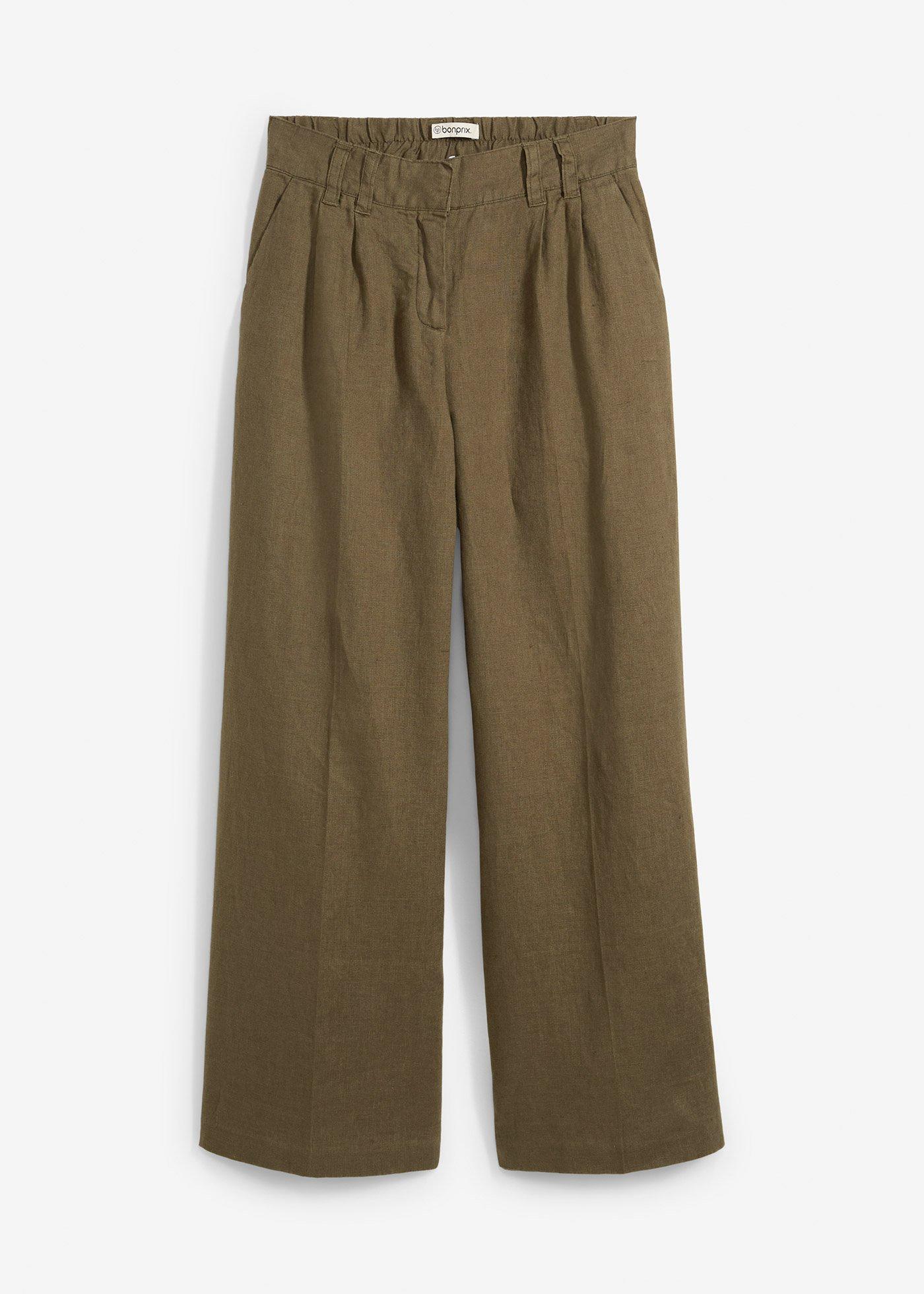 Pantalon à pinces 100% lin