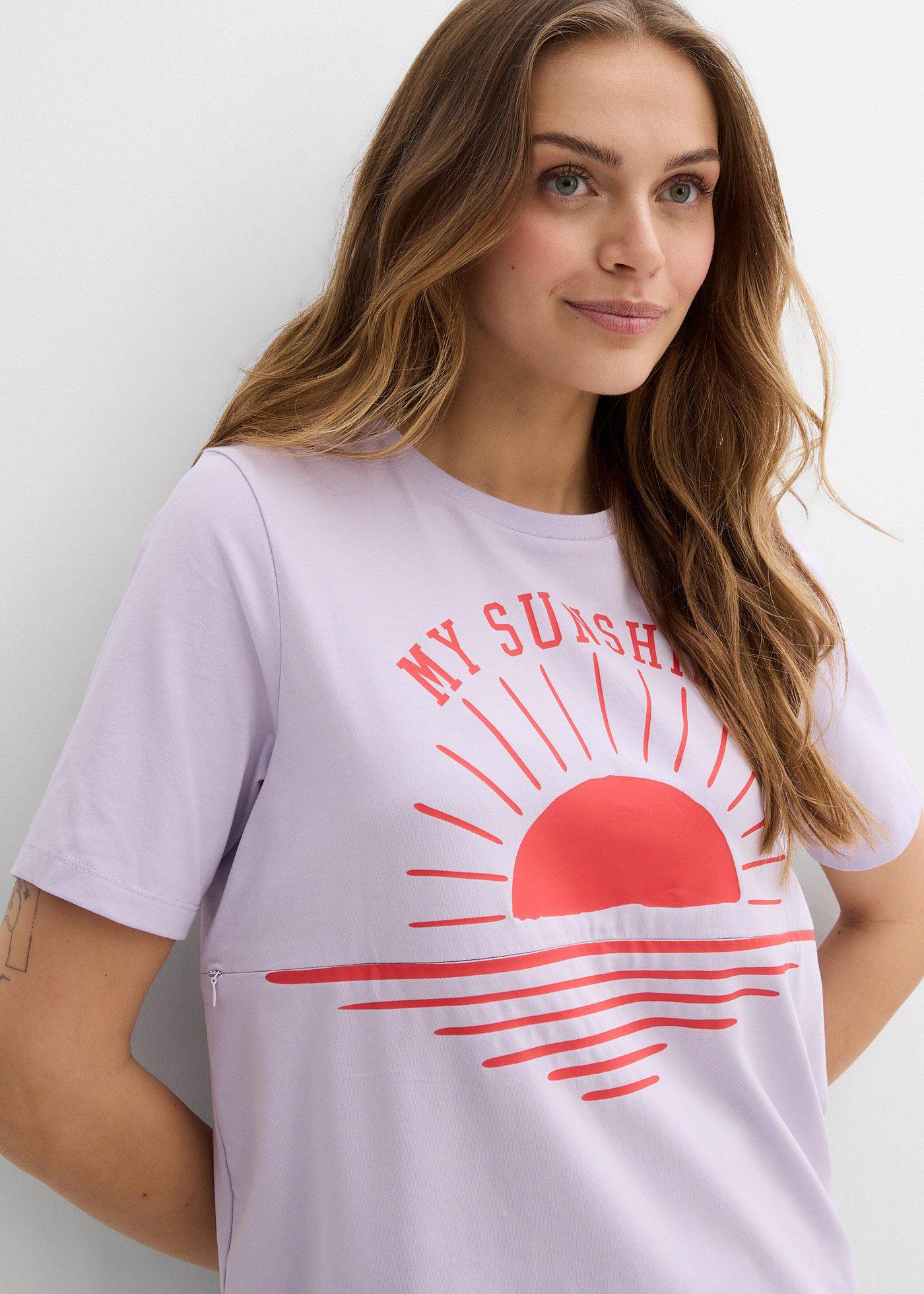 T-shirt 2 w 1 na okres ciązy i do karmienia z bawełny organicznej - Bonprix