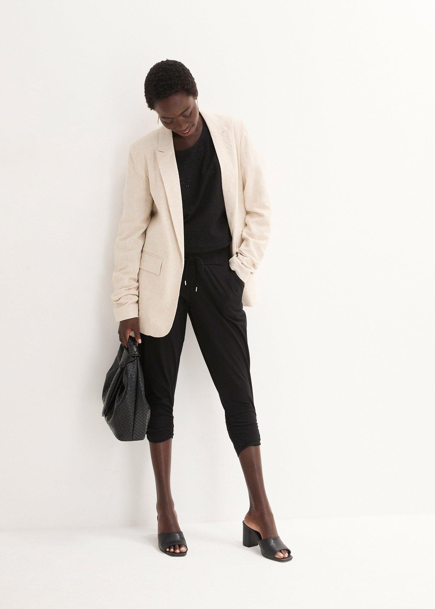 Spodnie z dżerseju z mieszanki bawełny - Bonprix