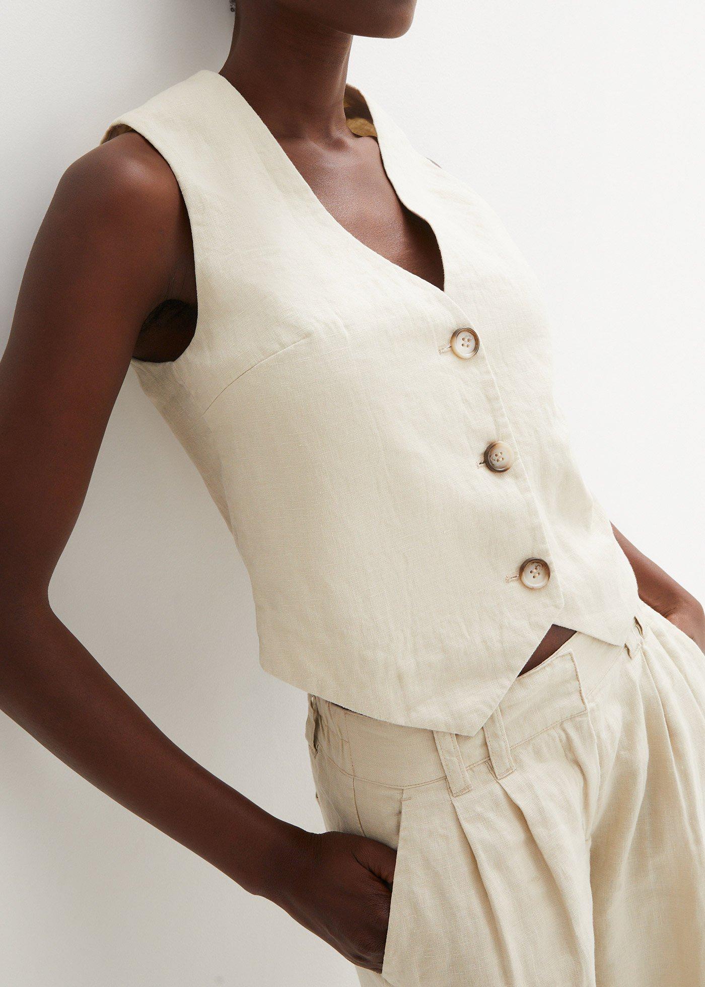 Kamizelka z czystego lnu - Bonprix