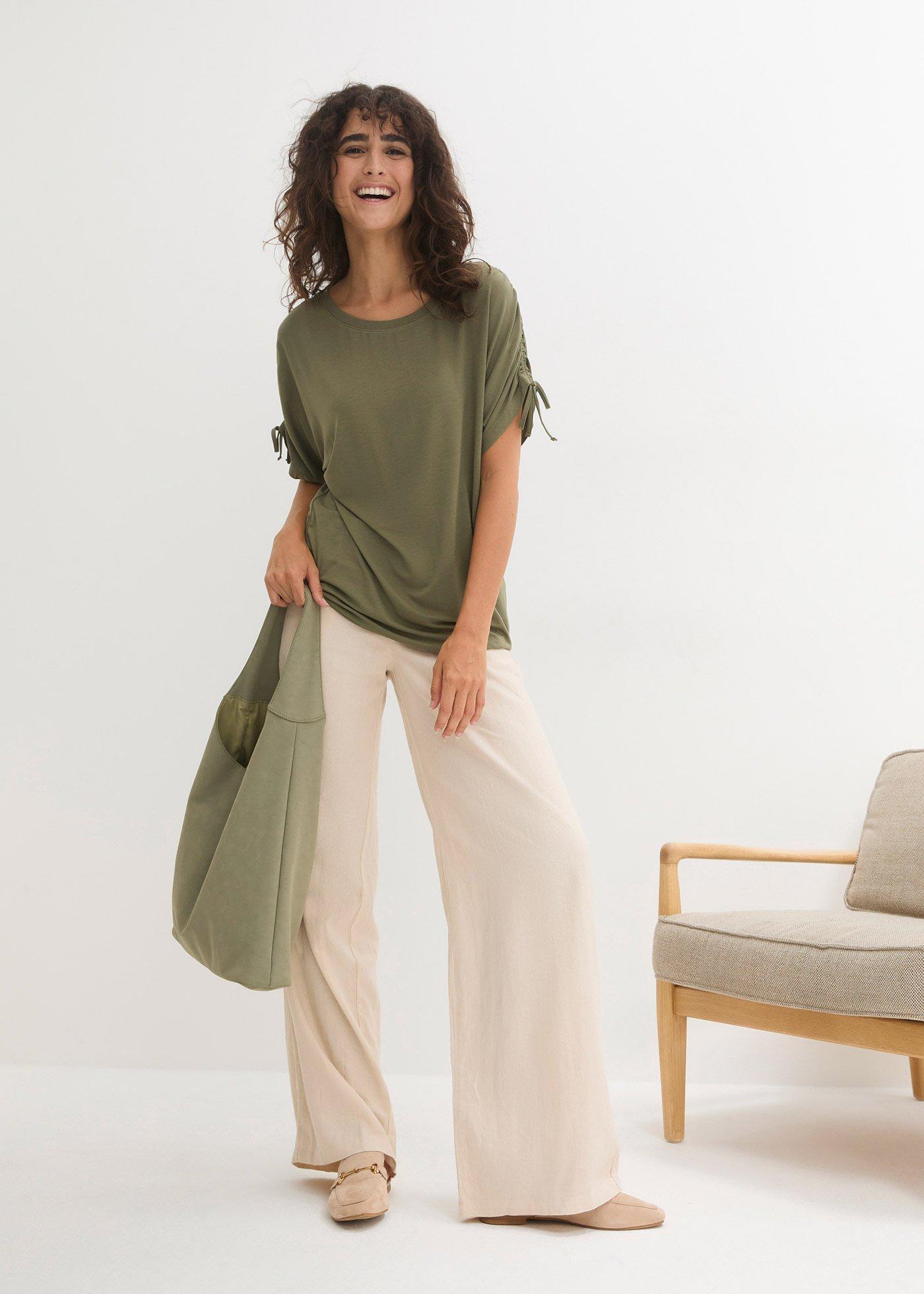 T-shirt z lejącej wiskozy - Bonprix