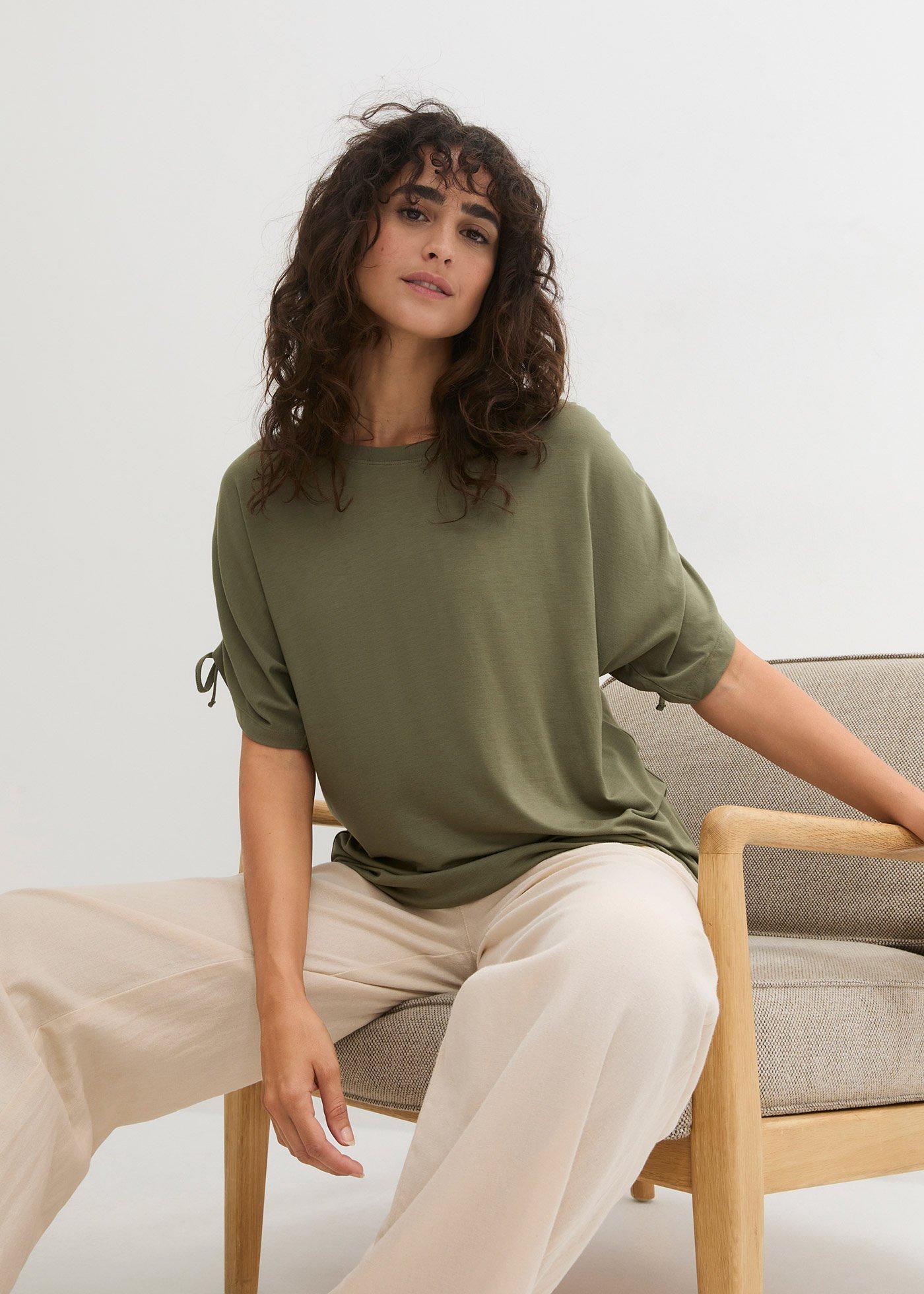 T-shirt z lejącej wiskozy - Bonprix