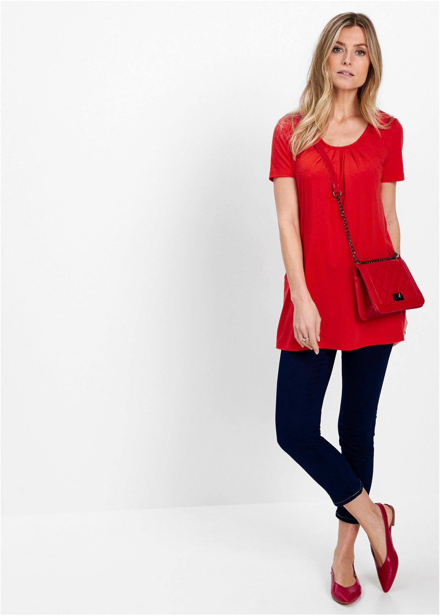 Długi shirt z wiskozą - Bonprix