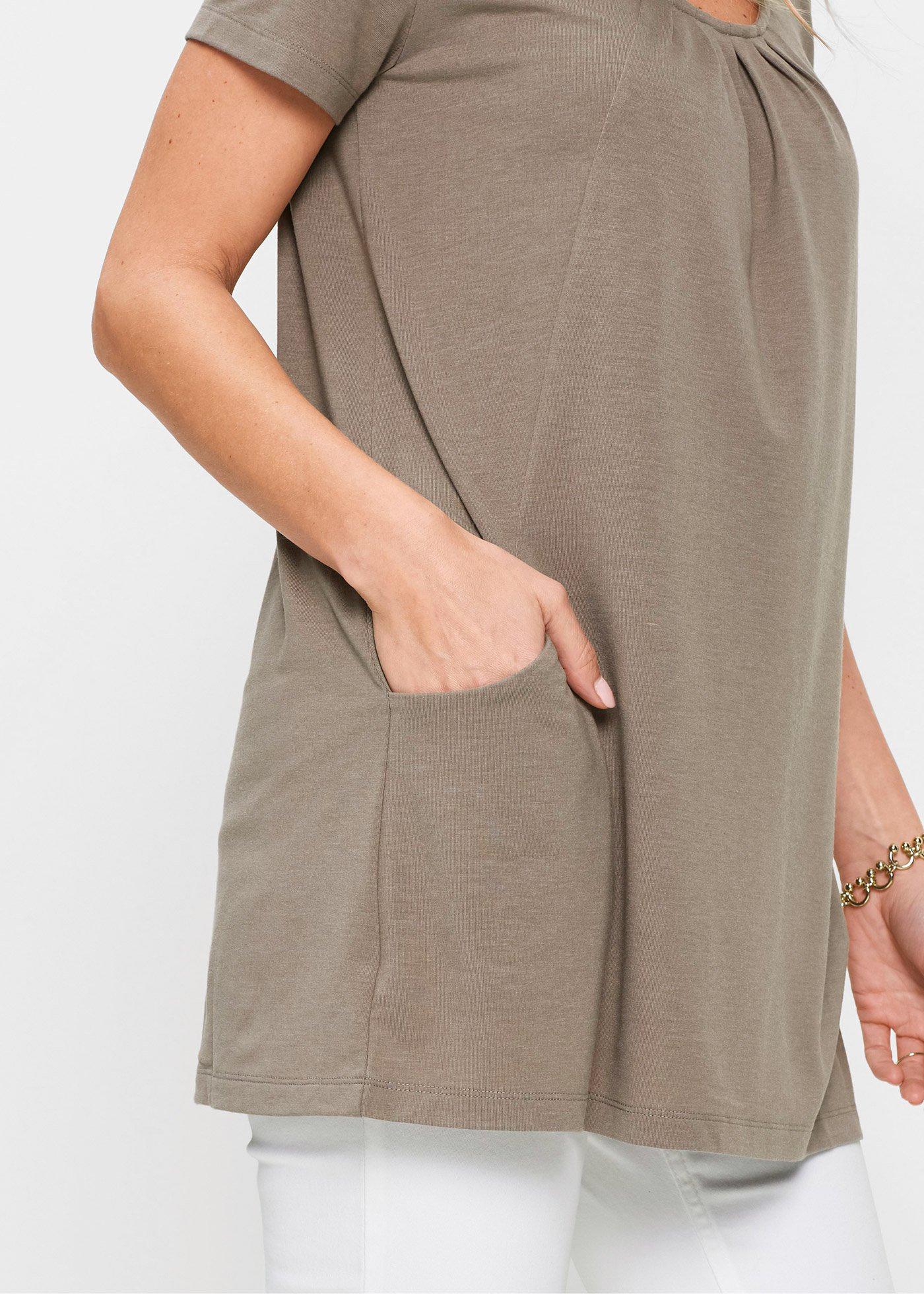 Długi shirt z wiskozą - Bonprix