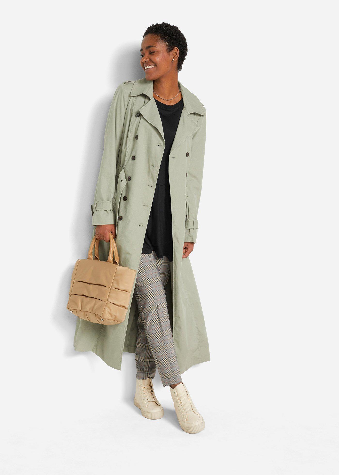 Długi T-shirt z wiskozy z falbaną - Bonprix