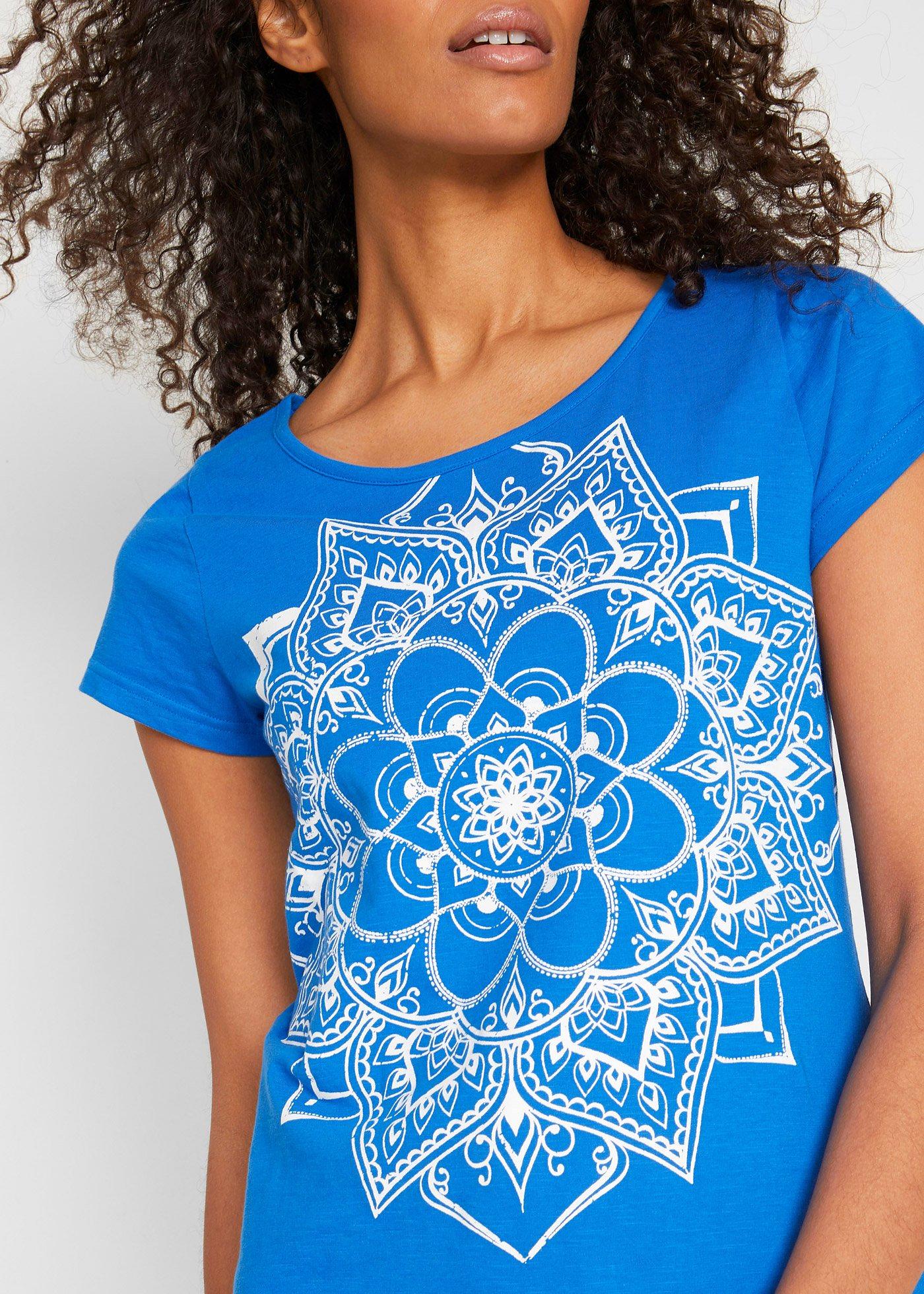 Shirt z przędzy mieszankowej, krótki rękaw - Bonprix