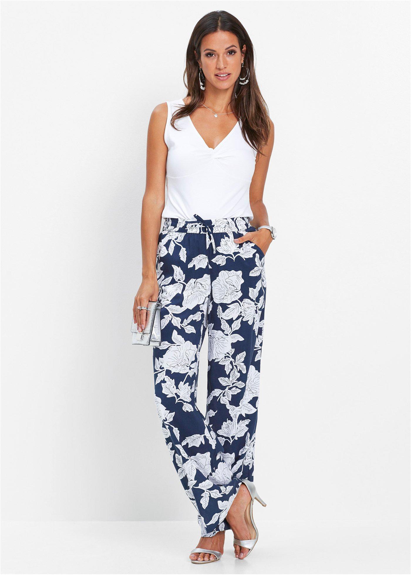 Spodnie palazzo z lejącej wiskozy - Bonprix