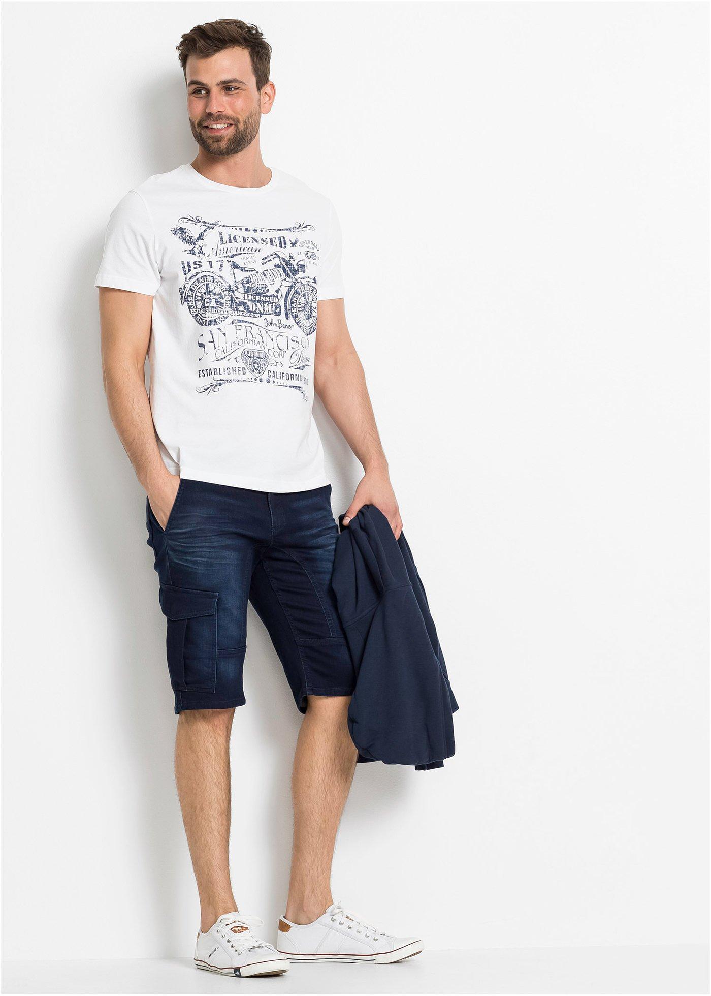 Bermudy dżinsowe ze stretchem, regular fit - Bonprix