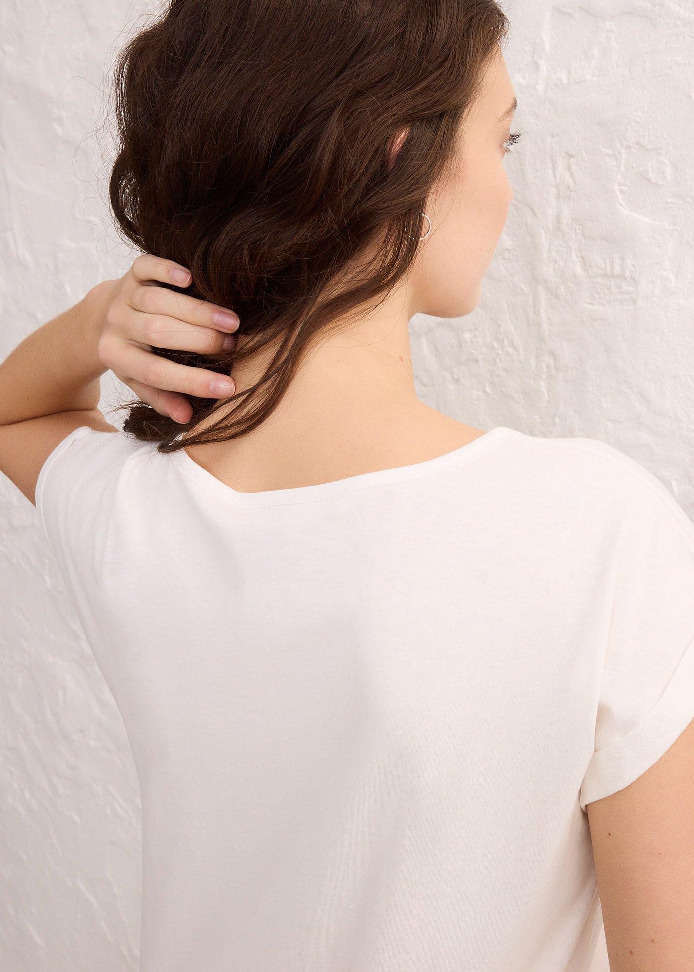 Koszulka z domieszką jedwabiu - Bonprix