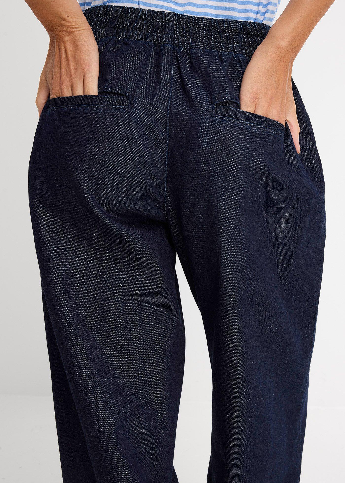 Jeansy o luźnym kroju, high waist, straigt - Bonprix