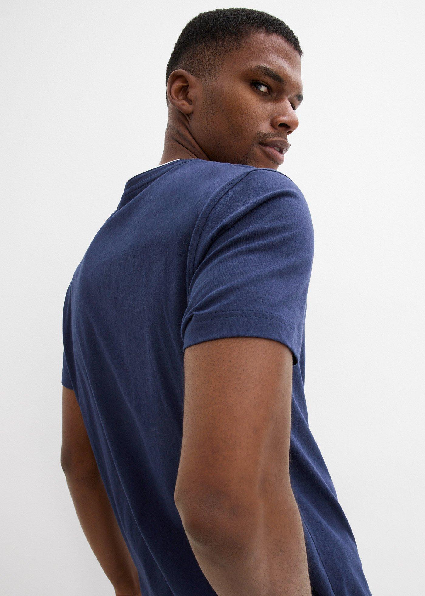 Koszulka z czystej bawełny organicznej z dekoltem henley i krótkim rękawem - Bonprix