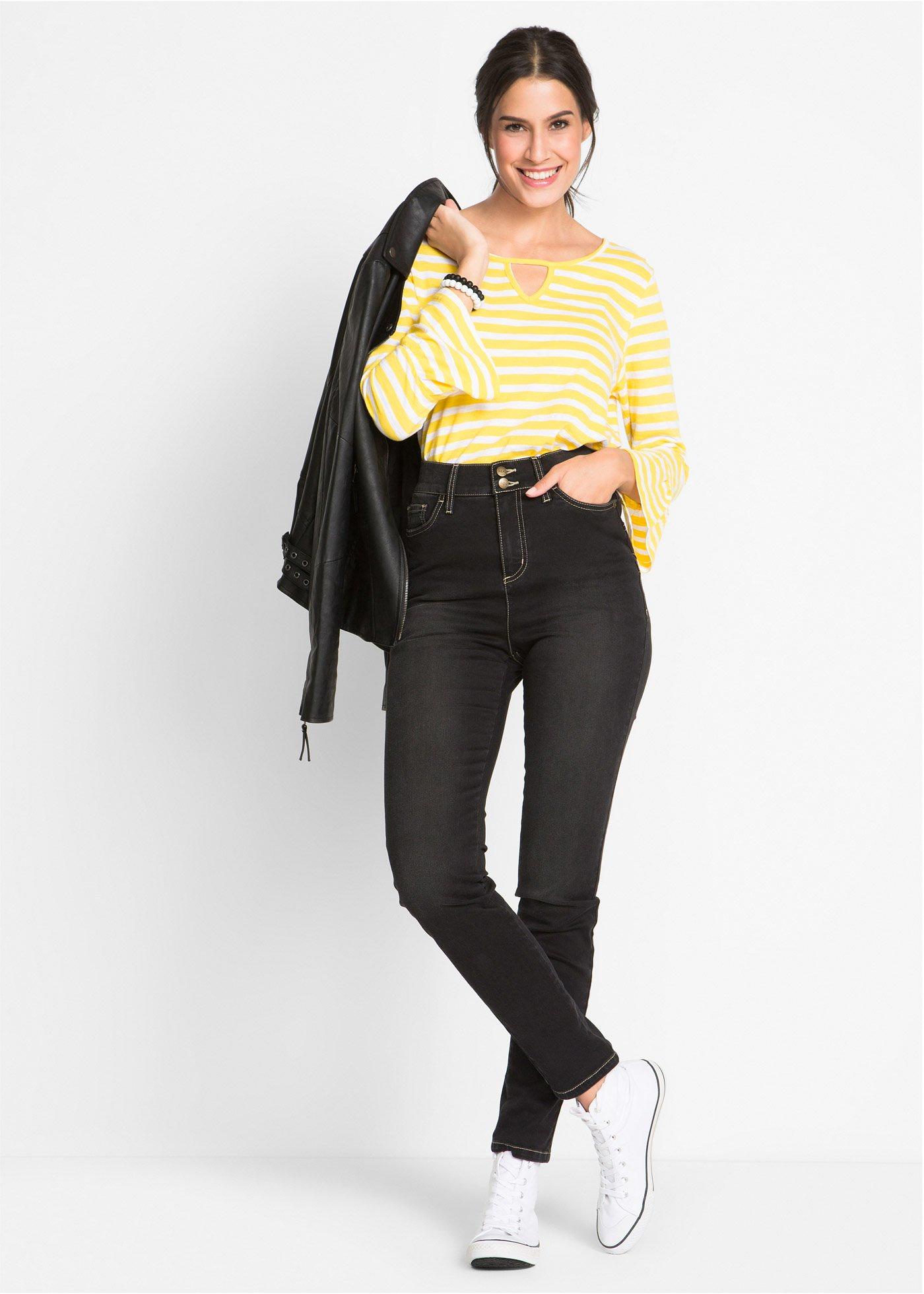 Dżinsy o kroju slim fit, z dużą zawartością stretchu, high waist - Bonprix