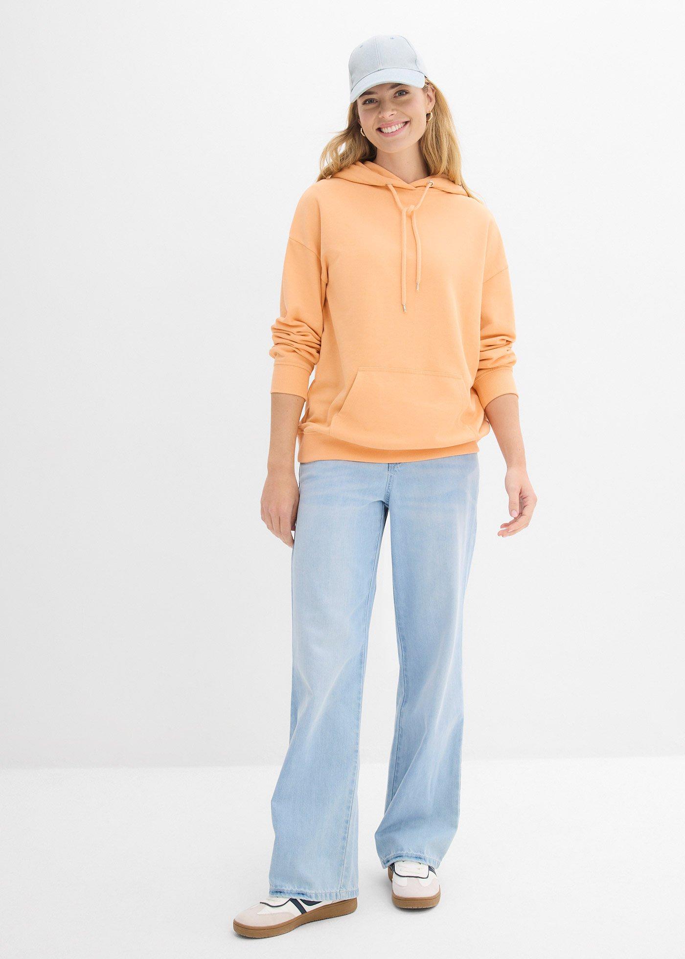 Bluza z kapturem oversize z mieszanki bawełny - Bonprix