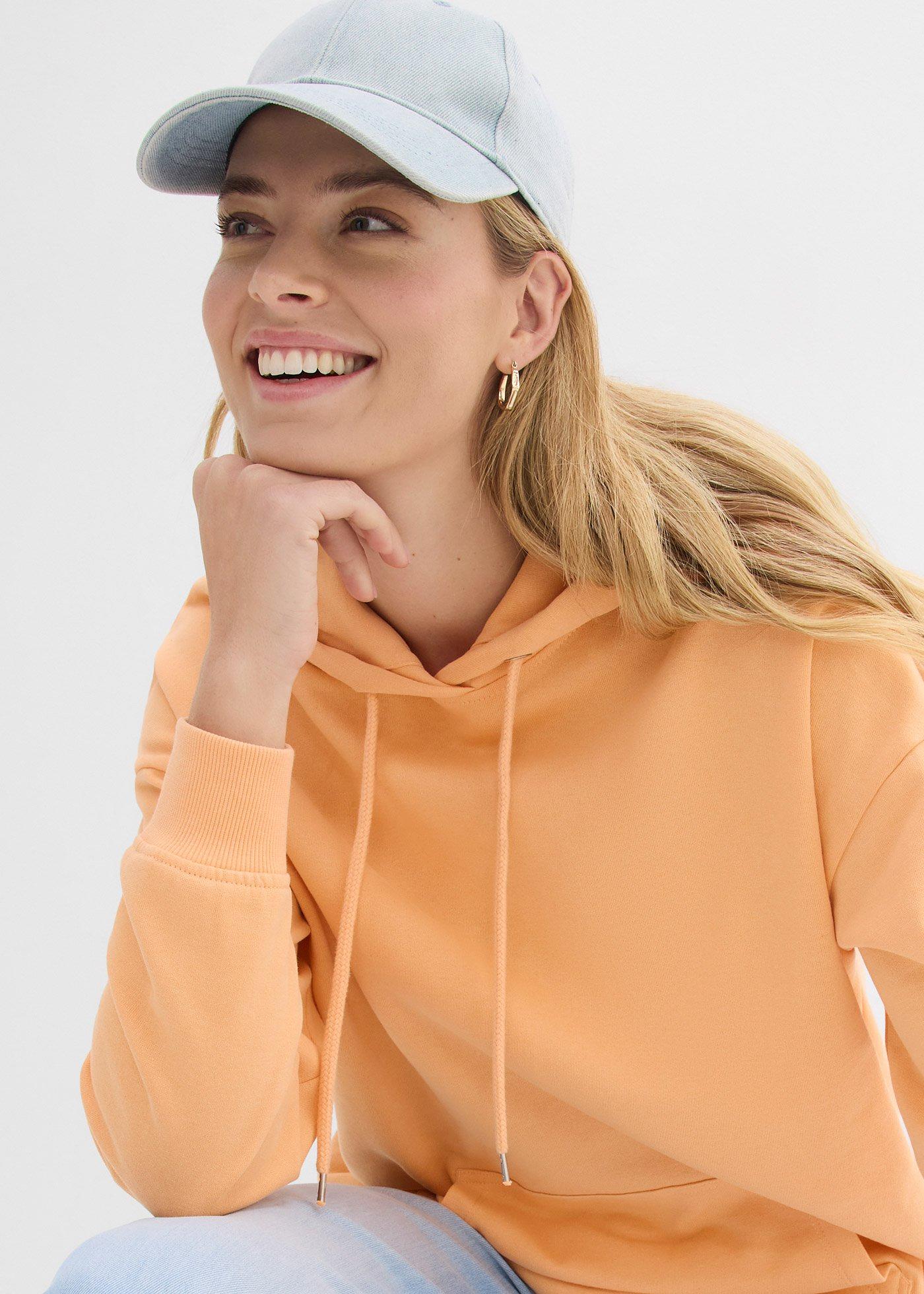 Bluza z kapturem oversize z mieszanki bawełny - Bonprix