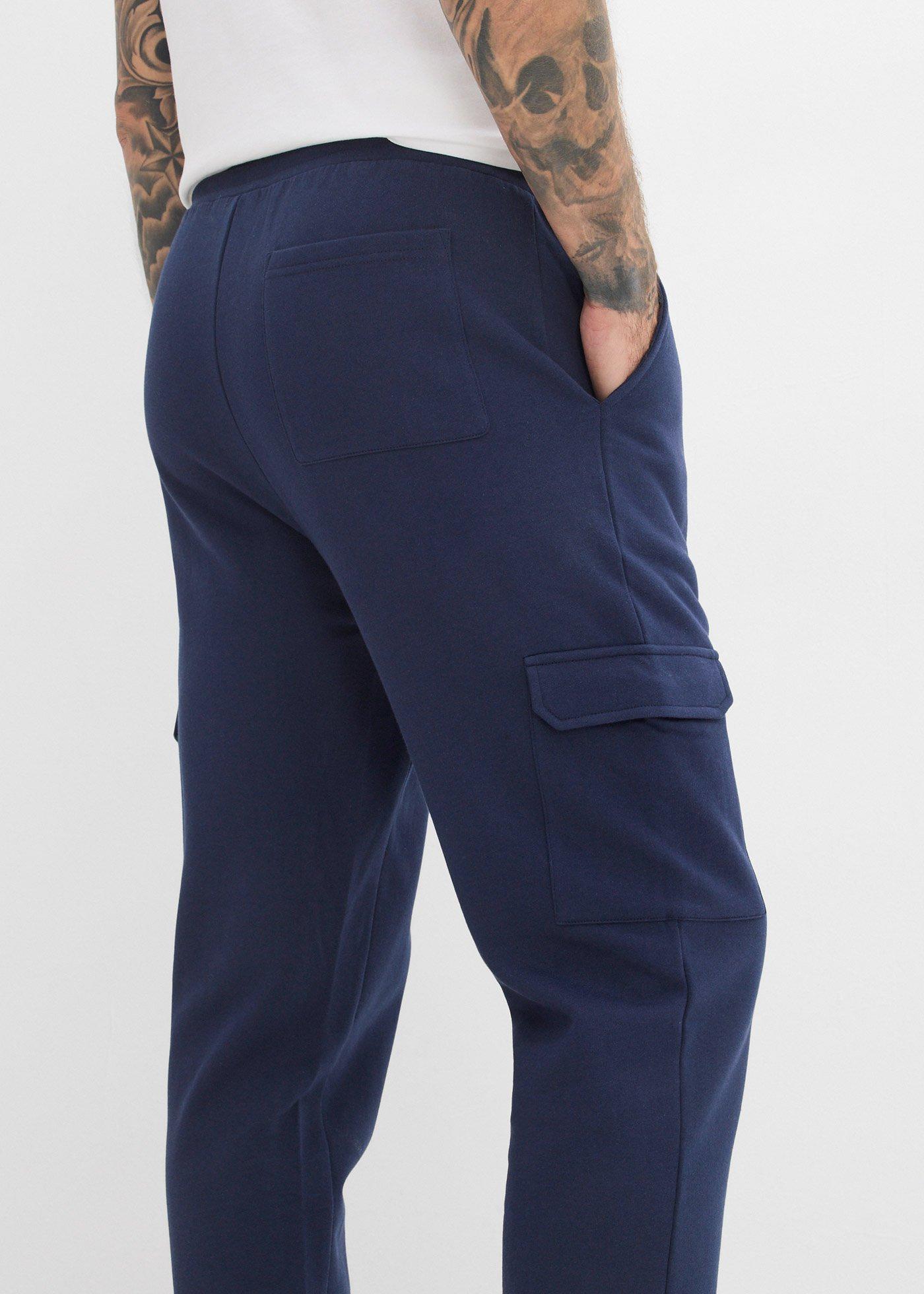 Spodnie joggingowe z kieszeniami cargo z czystej bawełny organicznej - Bonprix