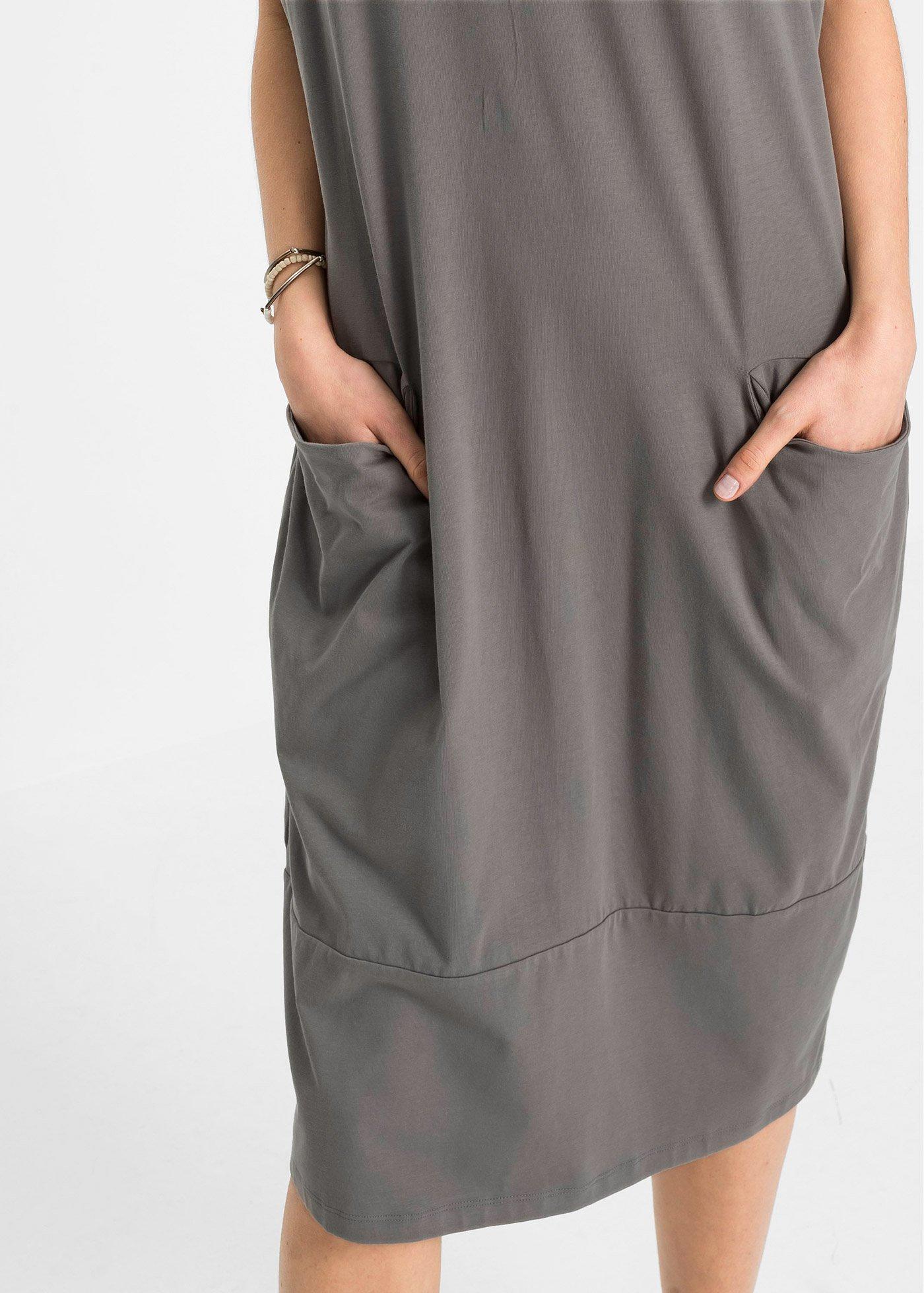 Sukienka z dżerseju z kieszeniami - Bonprix