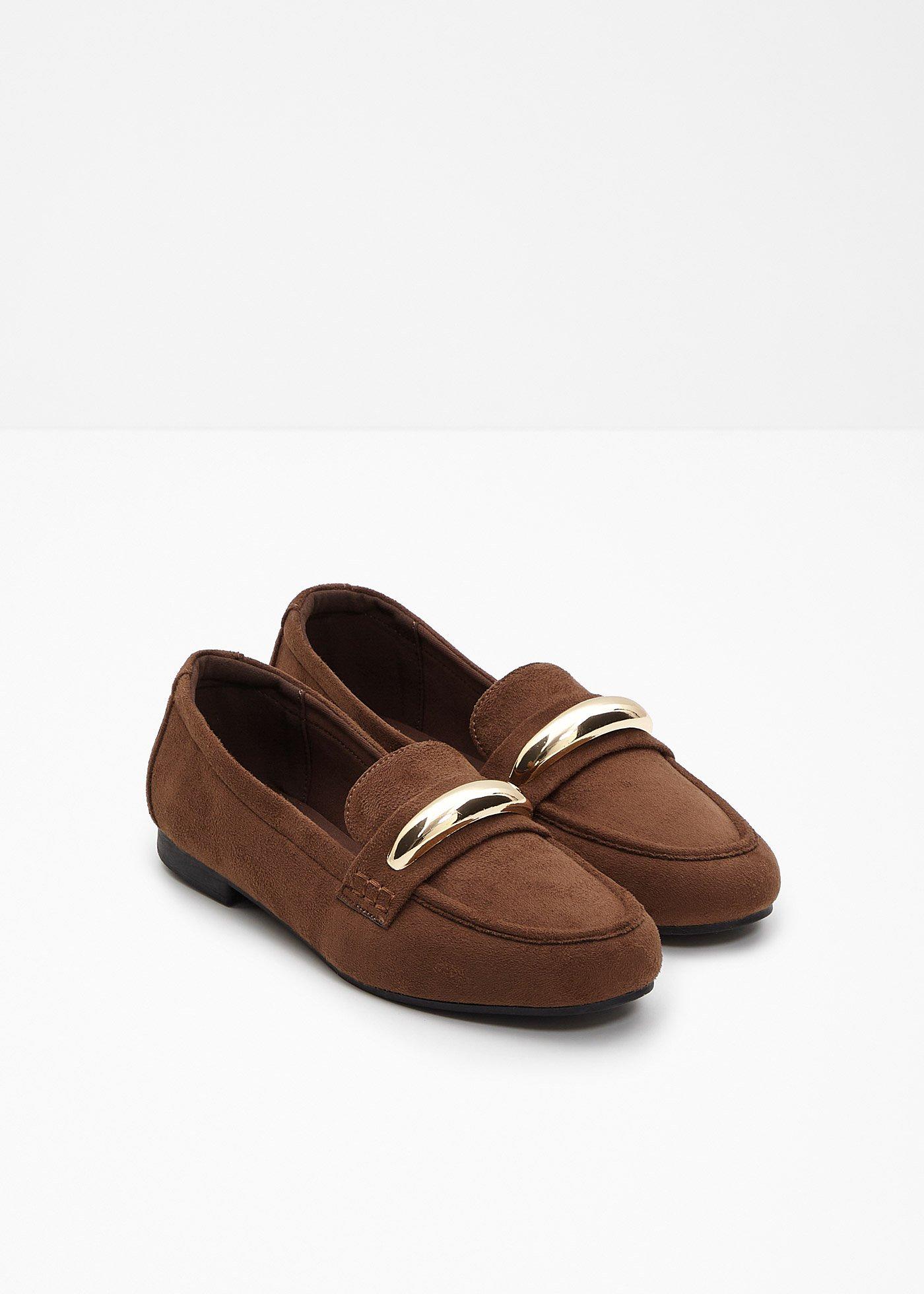 Loafersy z metalowymi detalami - Bonprix