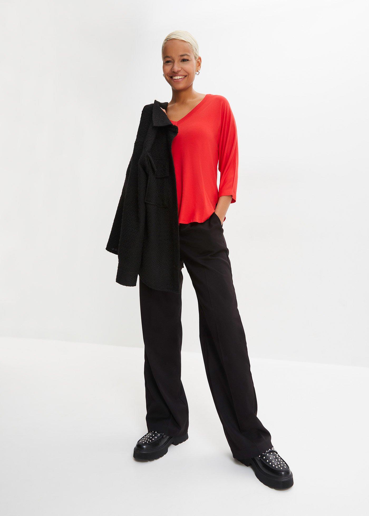 Bluzka z lejącej mieszanki wiskozy - Bonprix