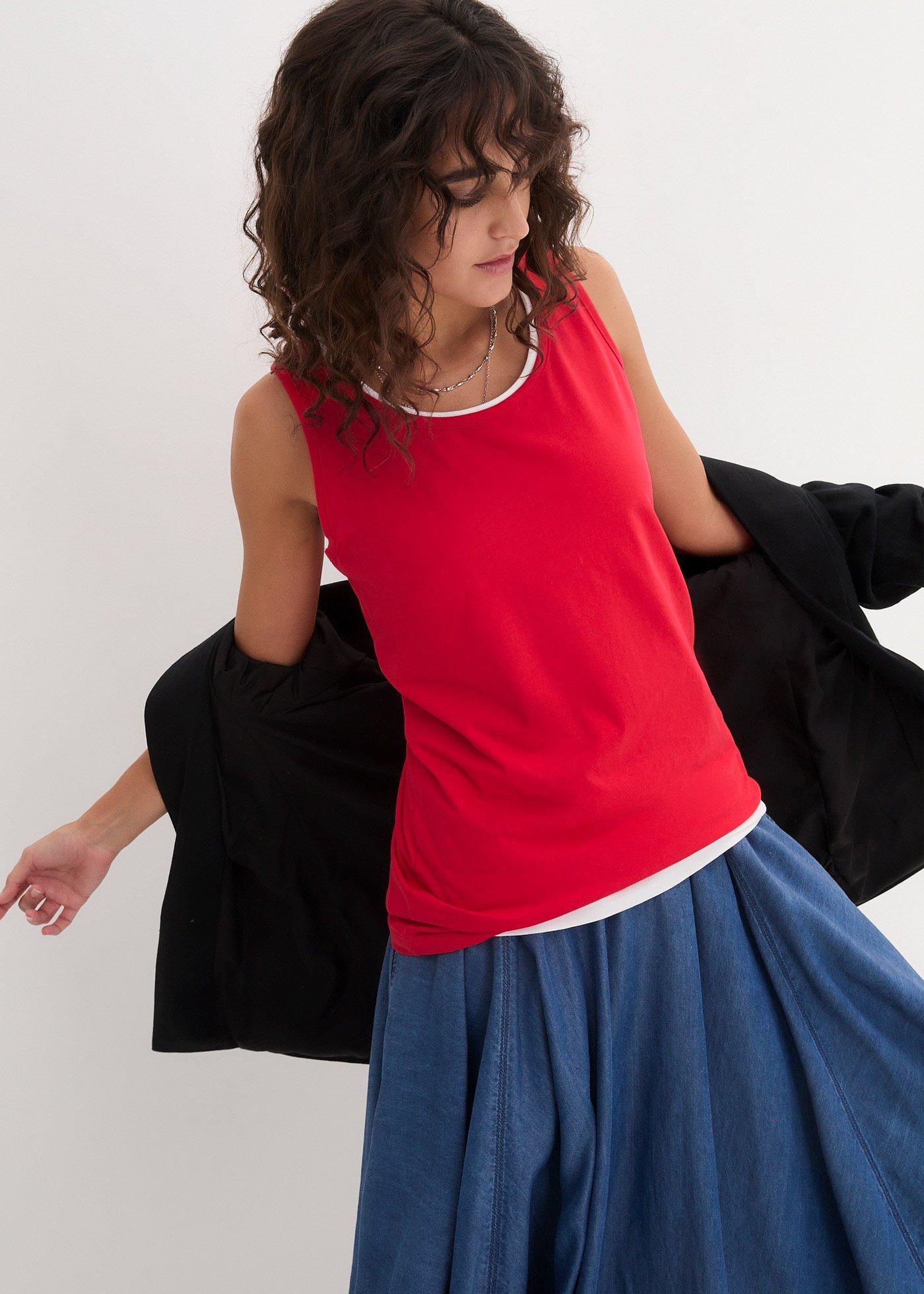 Długi top z czystej bawełny (5 sztuk) - Bonprix