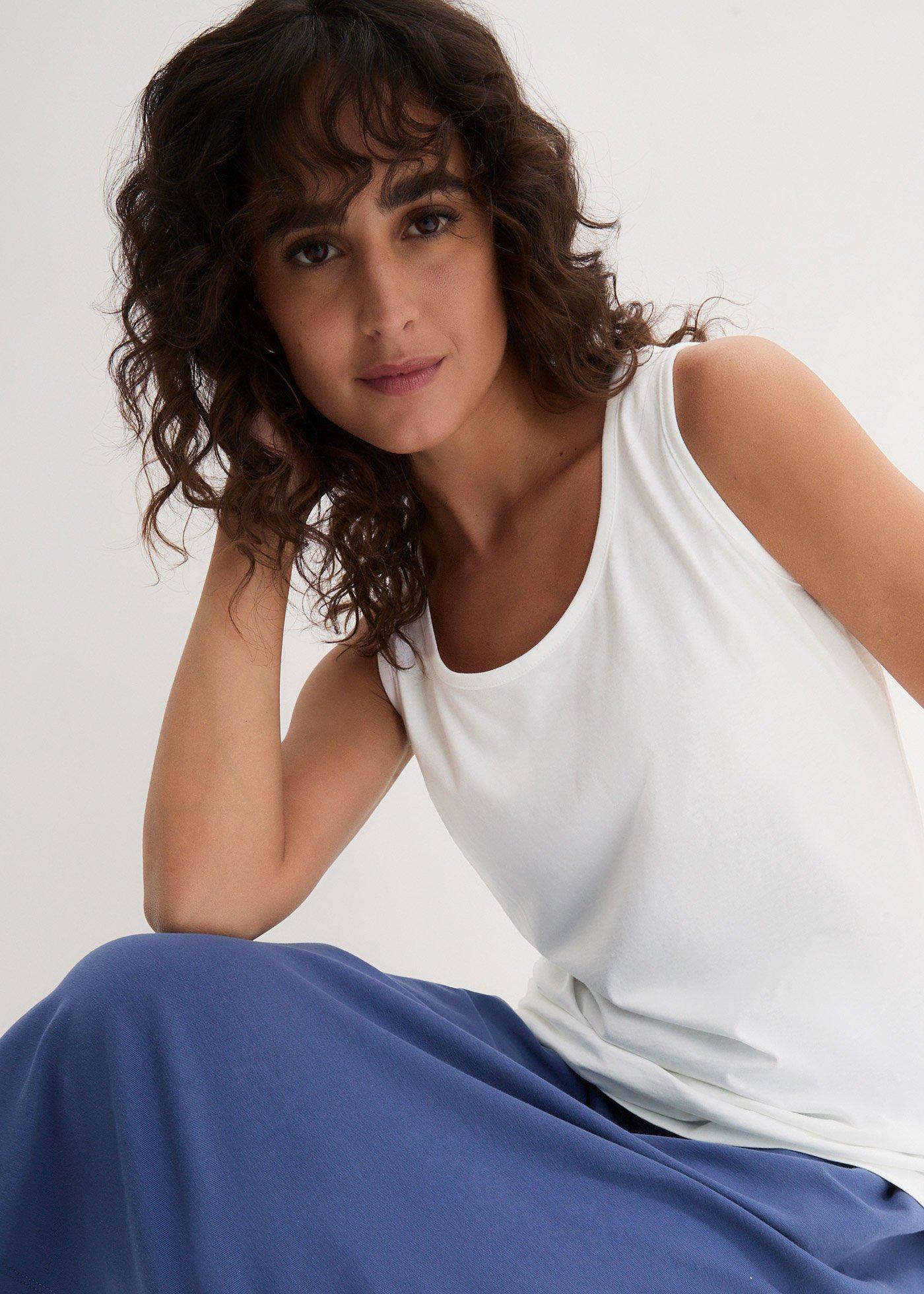 Długi top z czystej bawełny (5 sztuk) - Bonprix