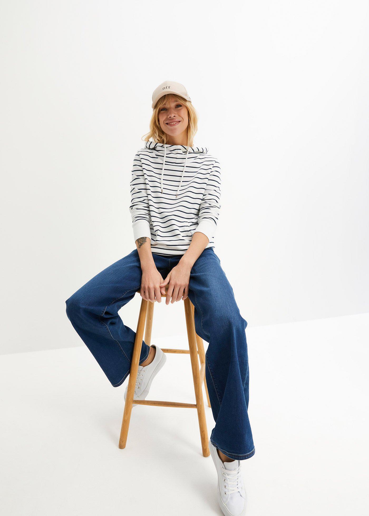 Bluza z kapturem z mieszanki bawełny - Bonprix