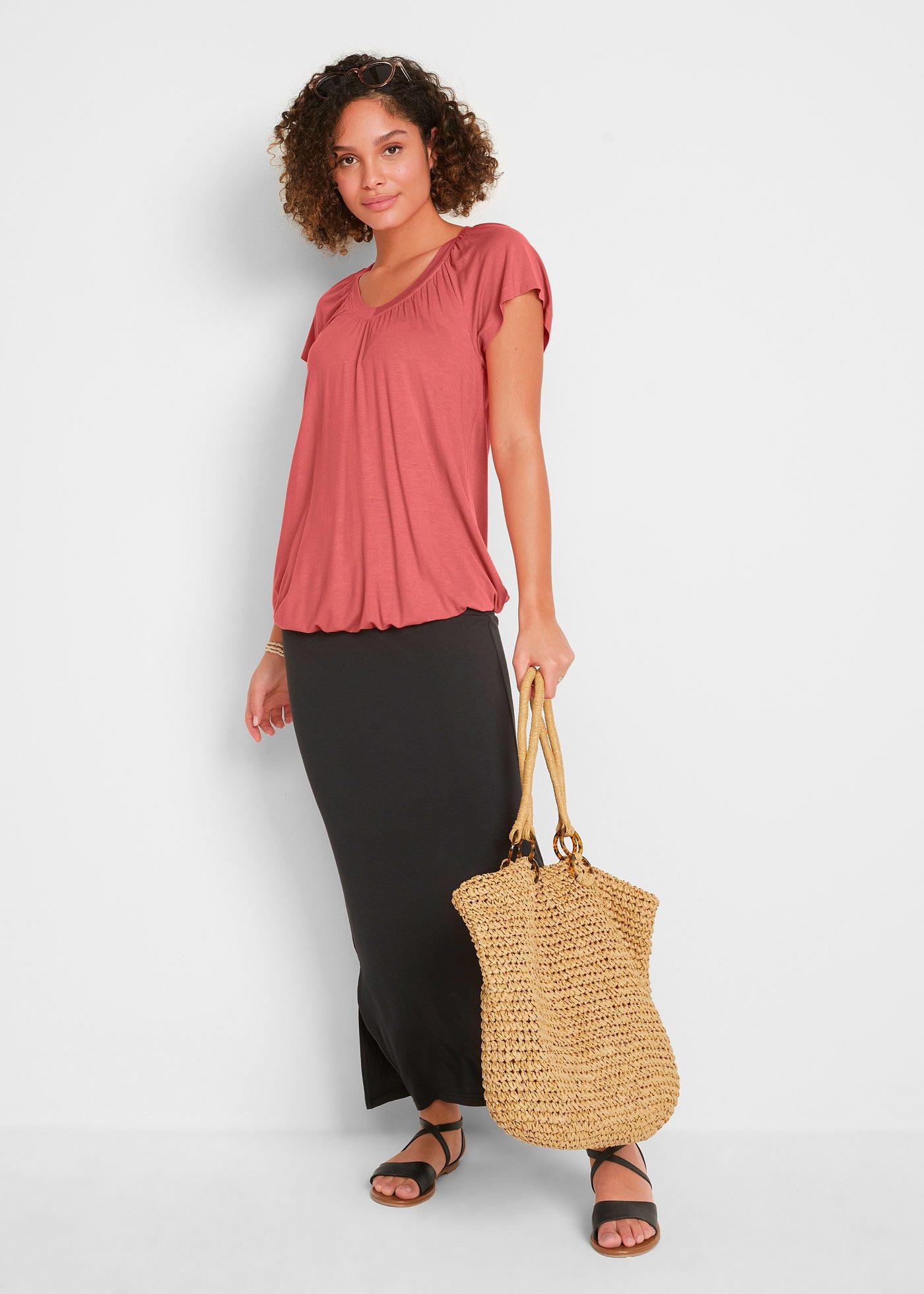 T-shirt z mieszanki wiskozy - Bonprix