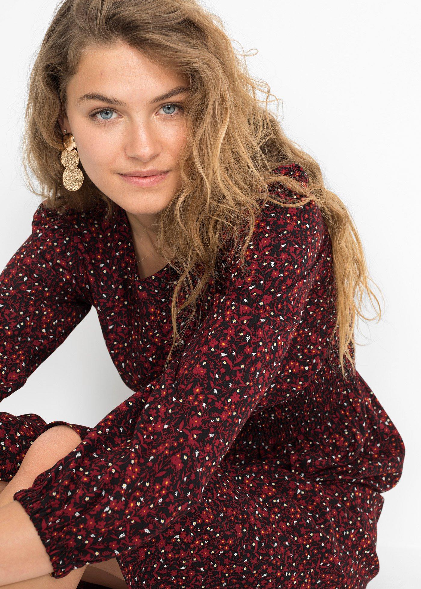Sukienka midi w kwiaty - Bonprix