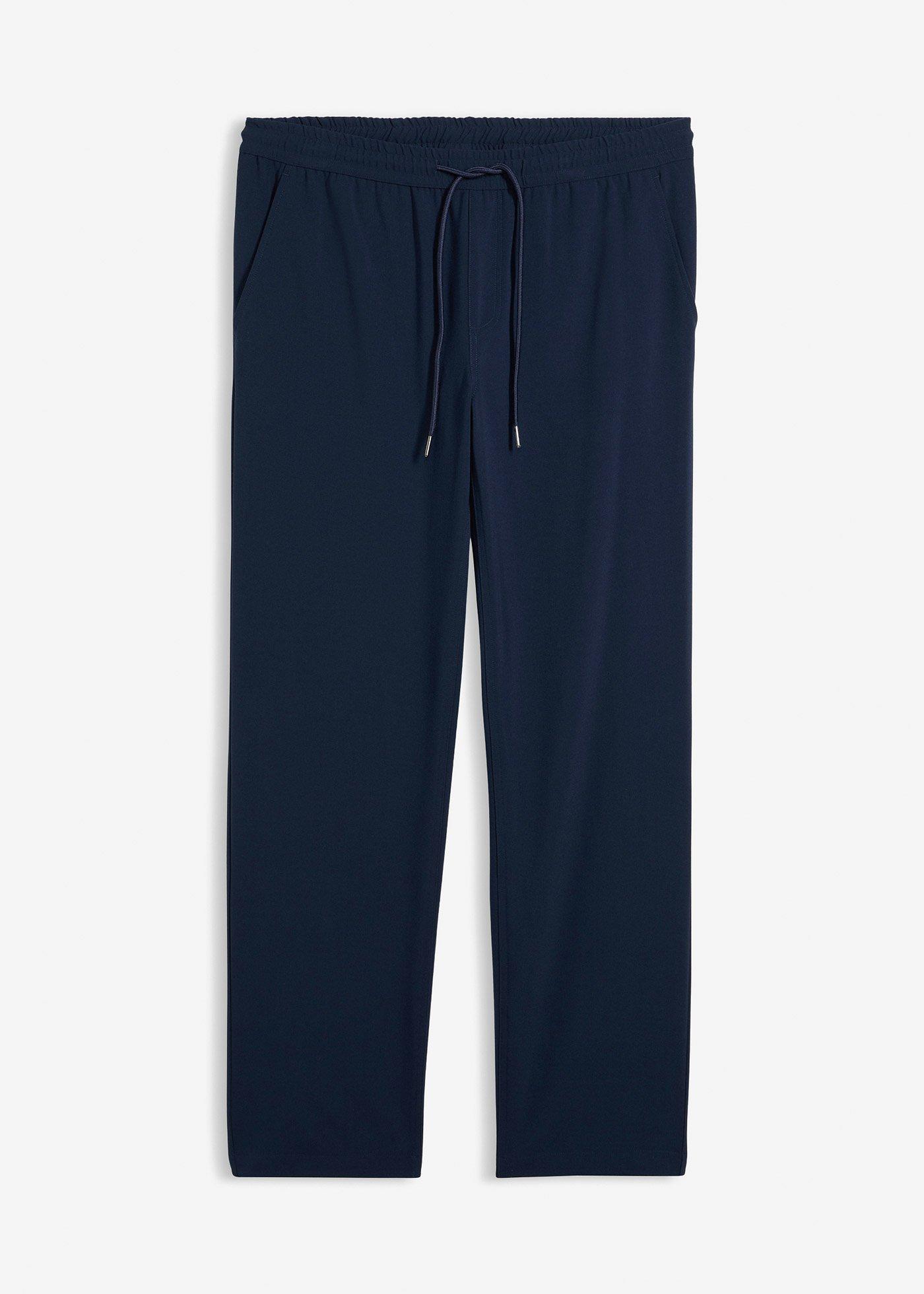 Pantaloni cu talie elastică și șiret Relaxed Fit Stretch, Straight