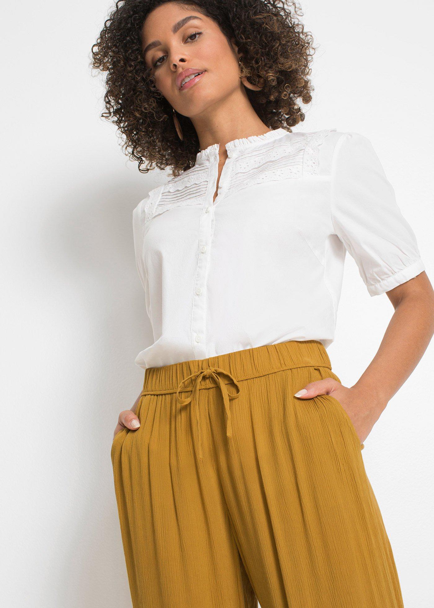 Spodnie Marlena z lejącej wiskozy - Bonprix