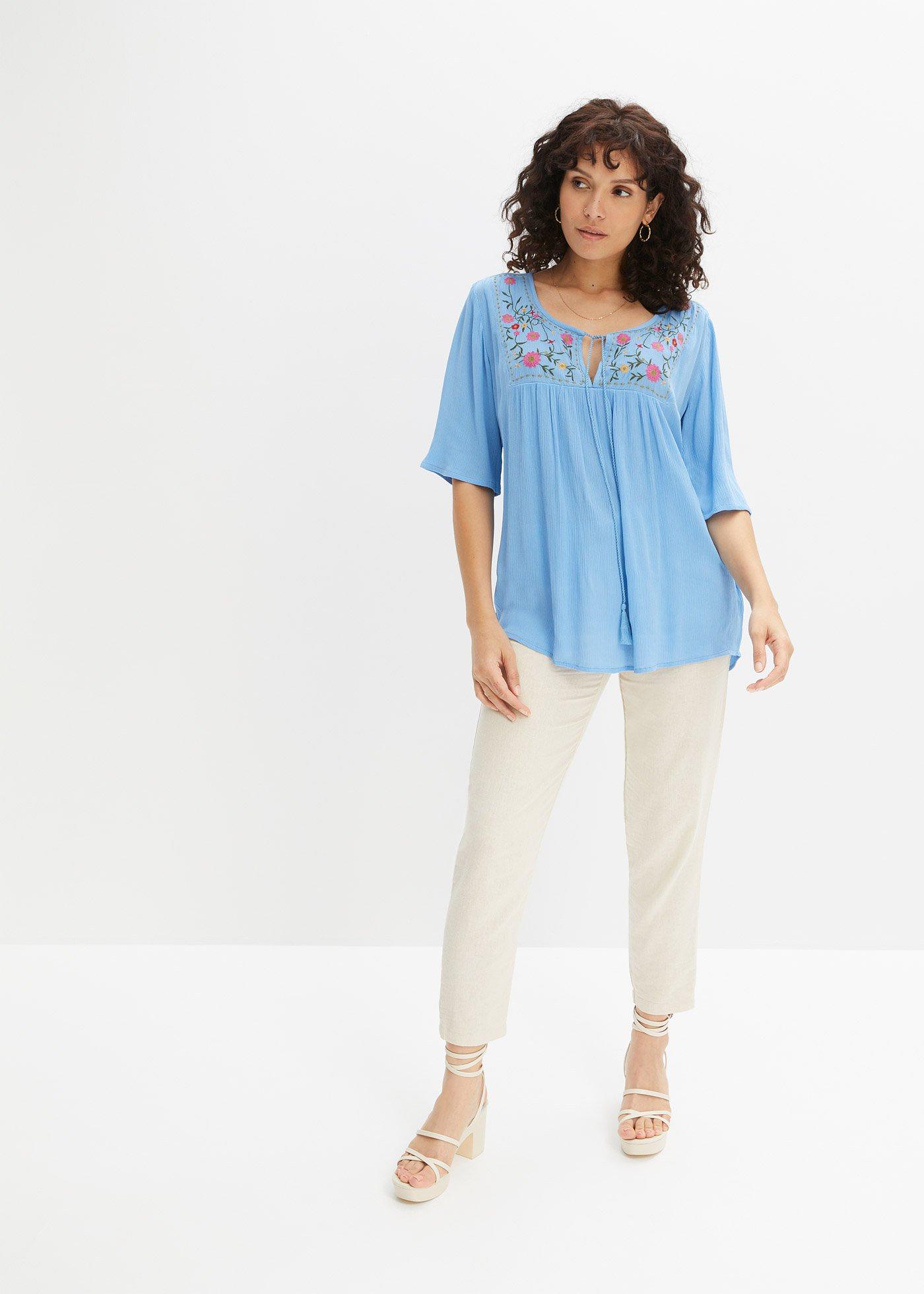 Tunika z miękkiej kreszowanej wiskozy - Bonprix