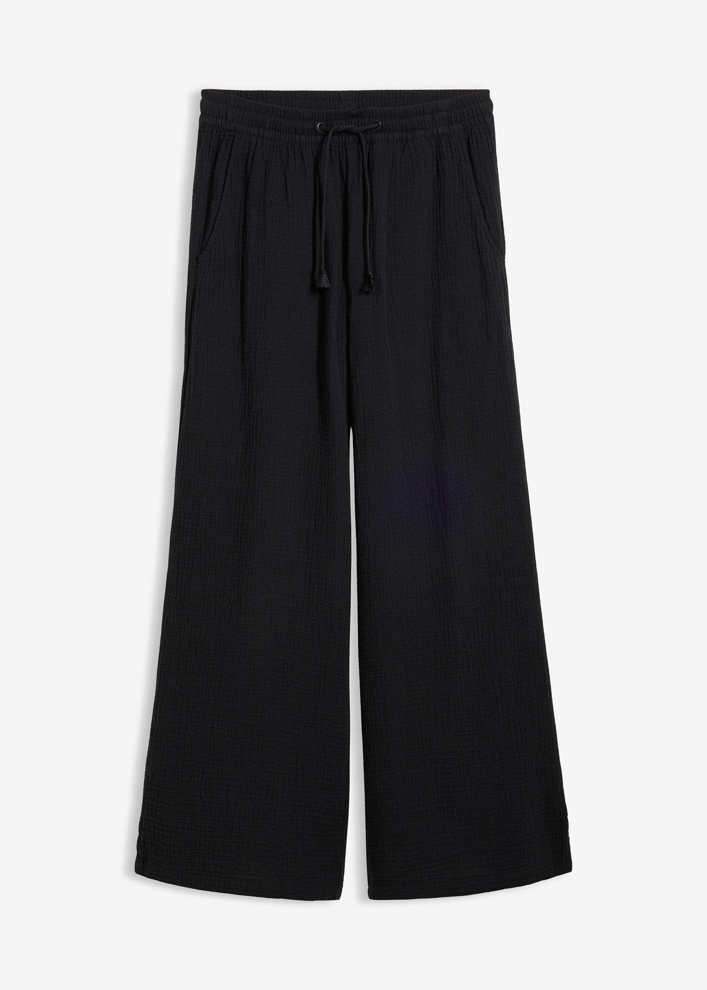 Pantalon palazzo léger en gaze de coton