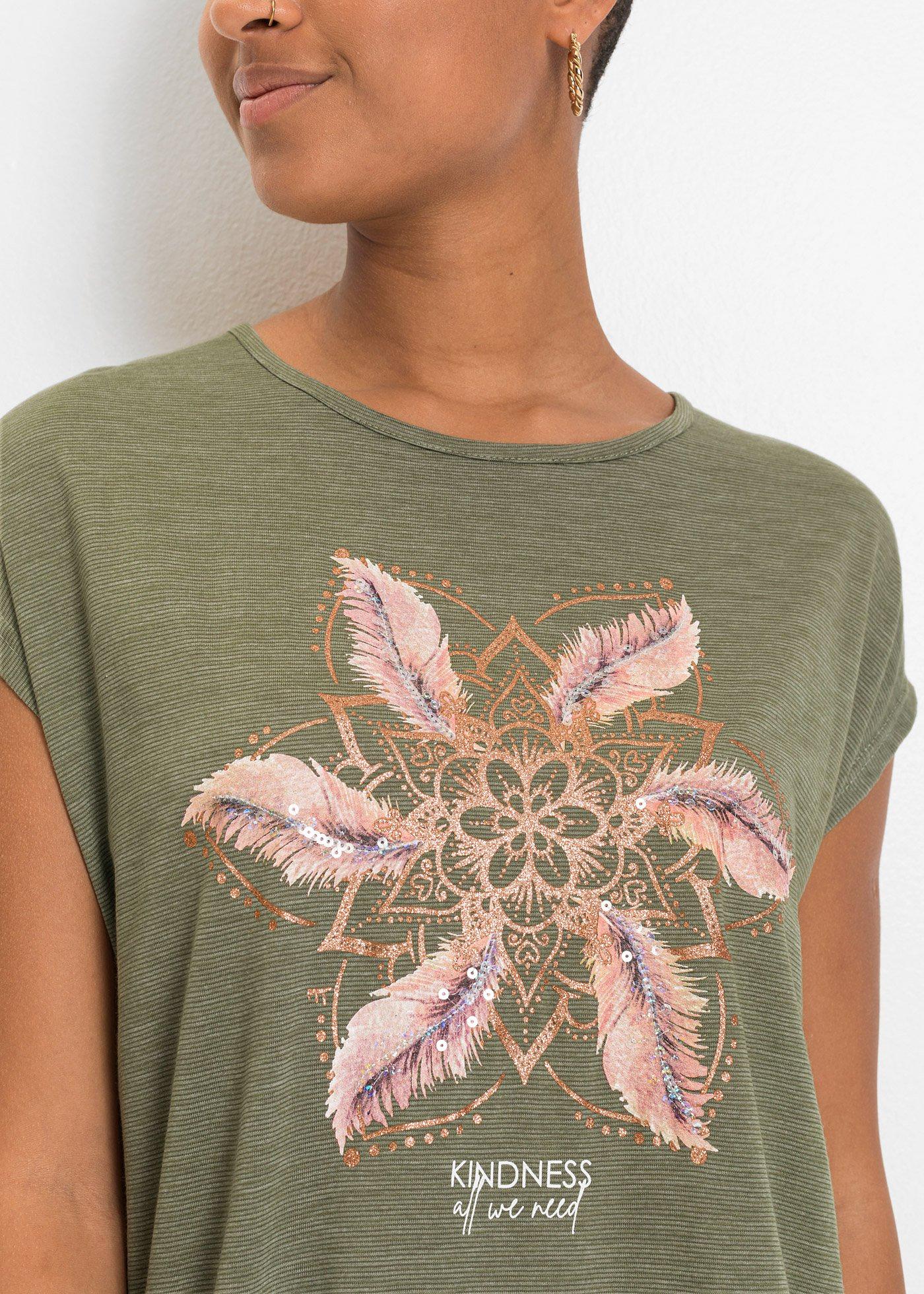 T-shirt z miękkiego materiału z domieszką wiskozy - Bonprix